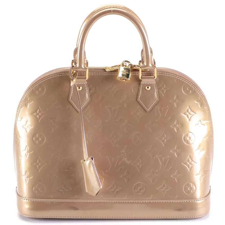 Louis Vuitton Alma PM Bag in Beige Poudre Monogram Vernis