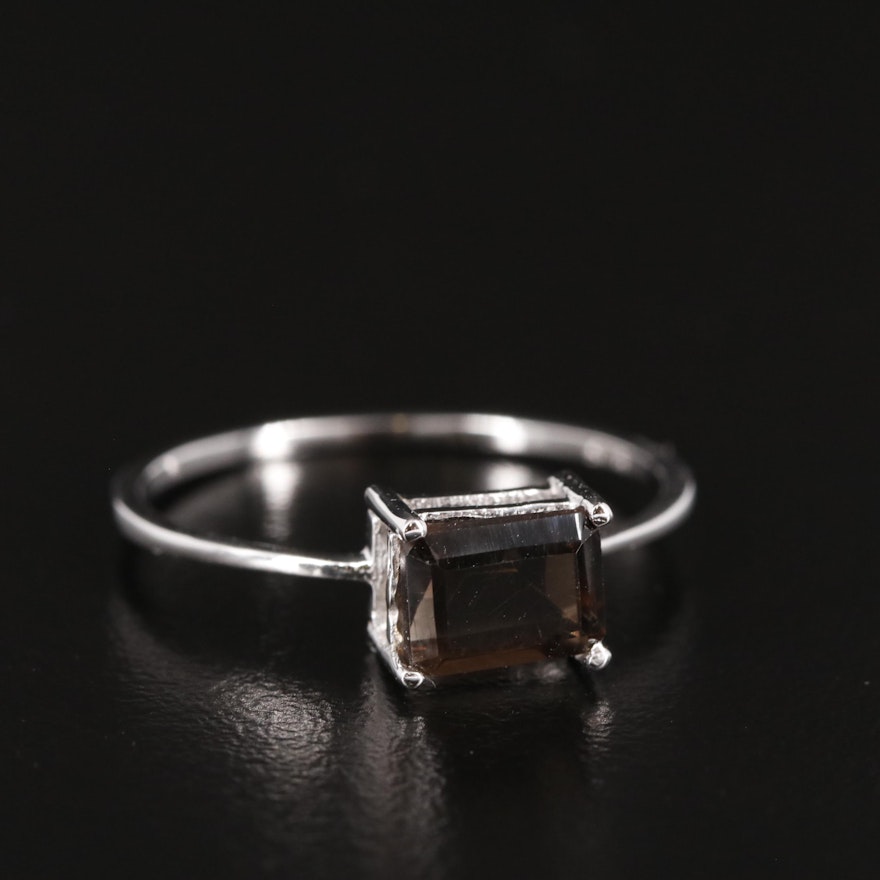 Sterling Smoky Quartz Ring