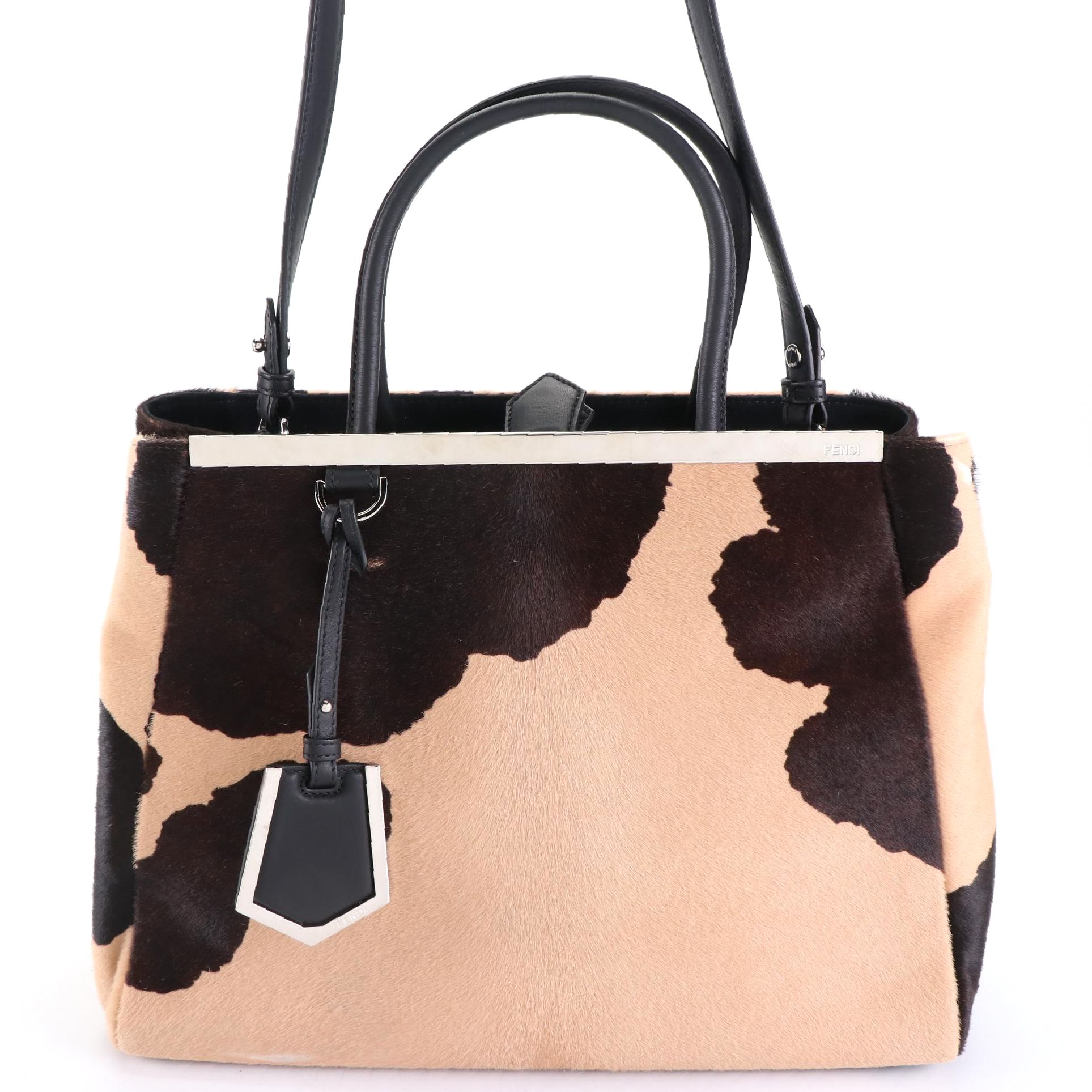 Fendi Medium 2Jours Bag in Printed Calf Hair and Leather