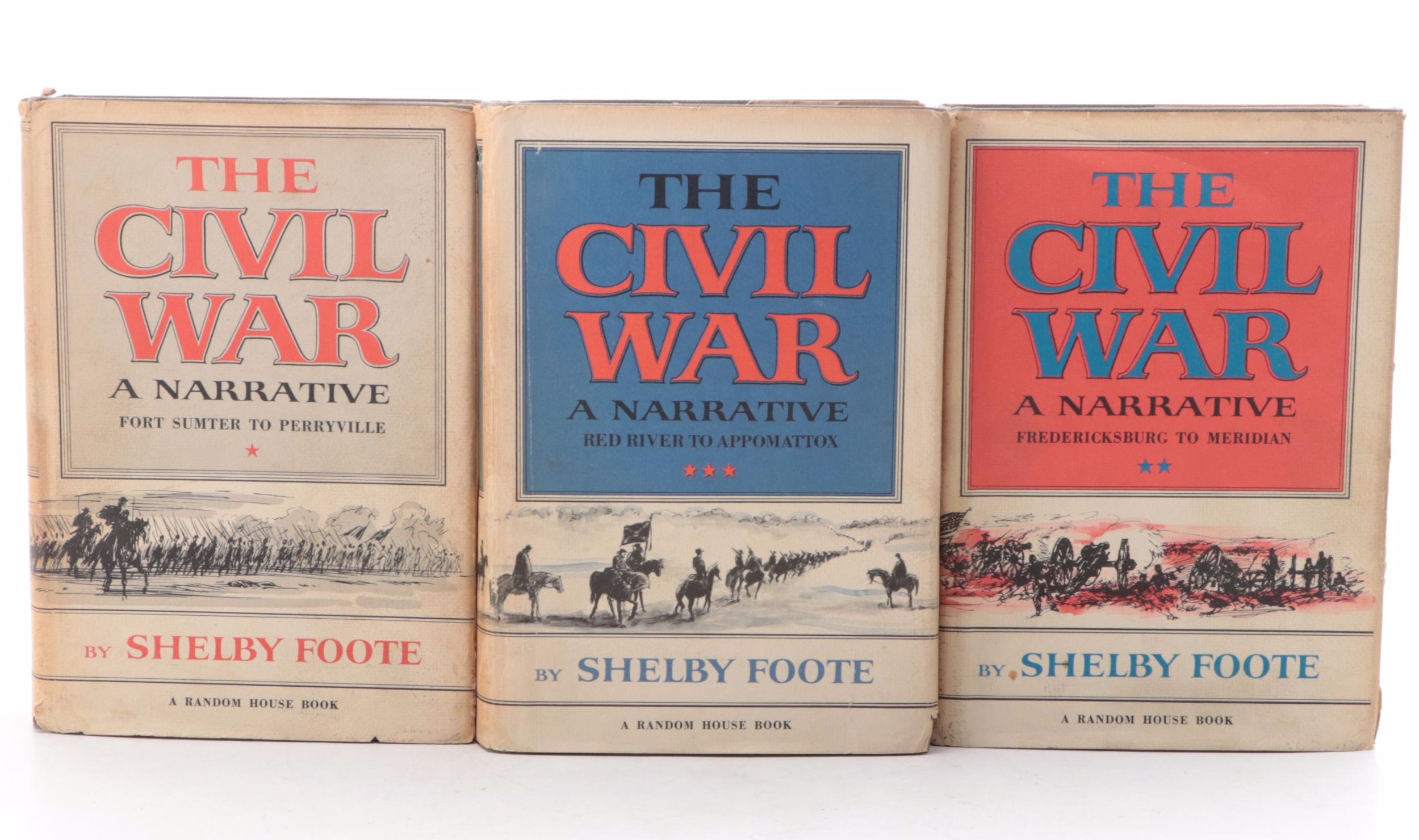 "The Civil War" Complete Three-Volume Set by Shelby Foote