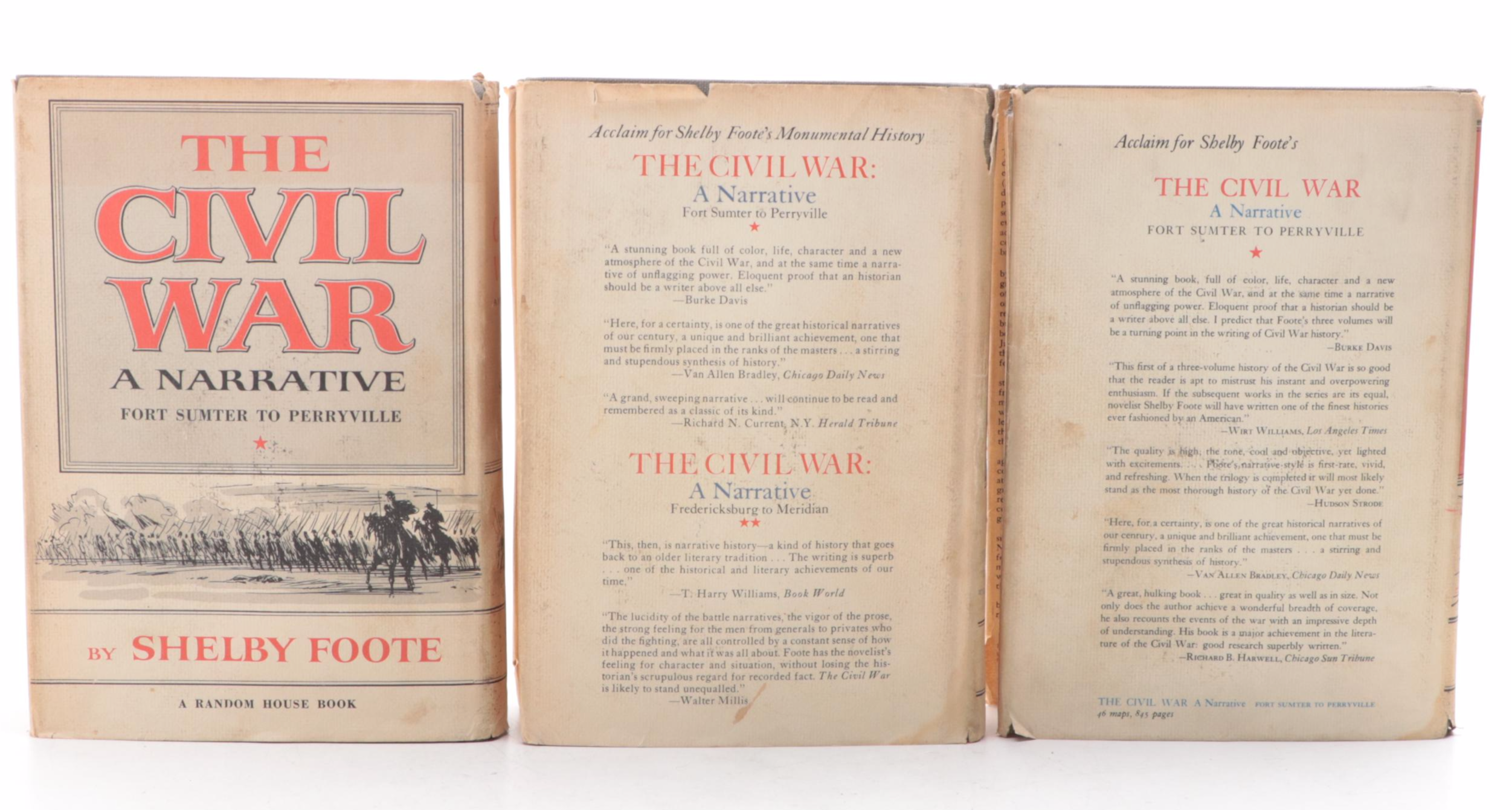 "The Civil War" Complete Three-Volume Set by Shelby Foote