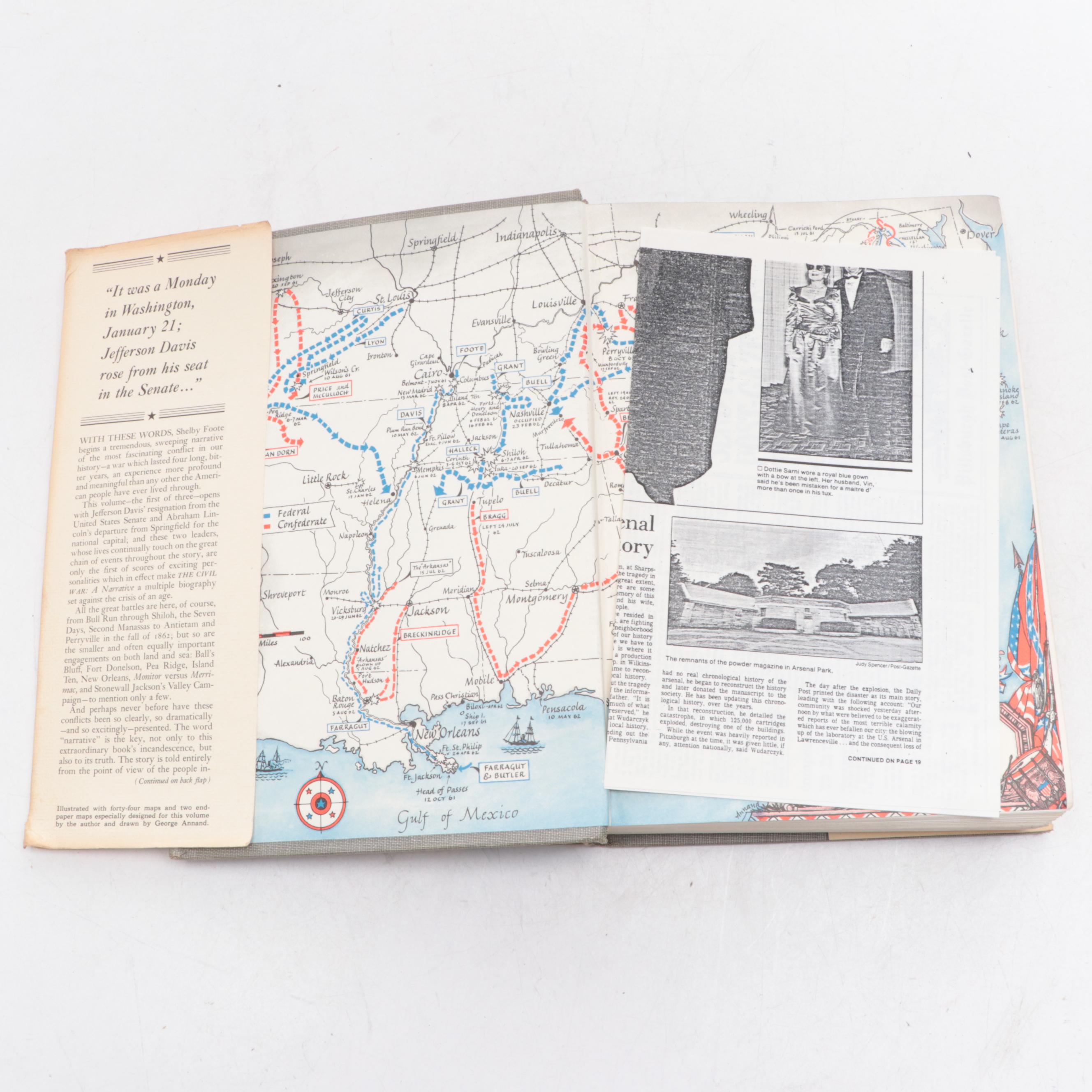 "The Civil War" Complete Three-Volume Set by Shelby Foote