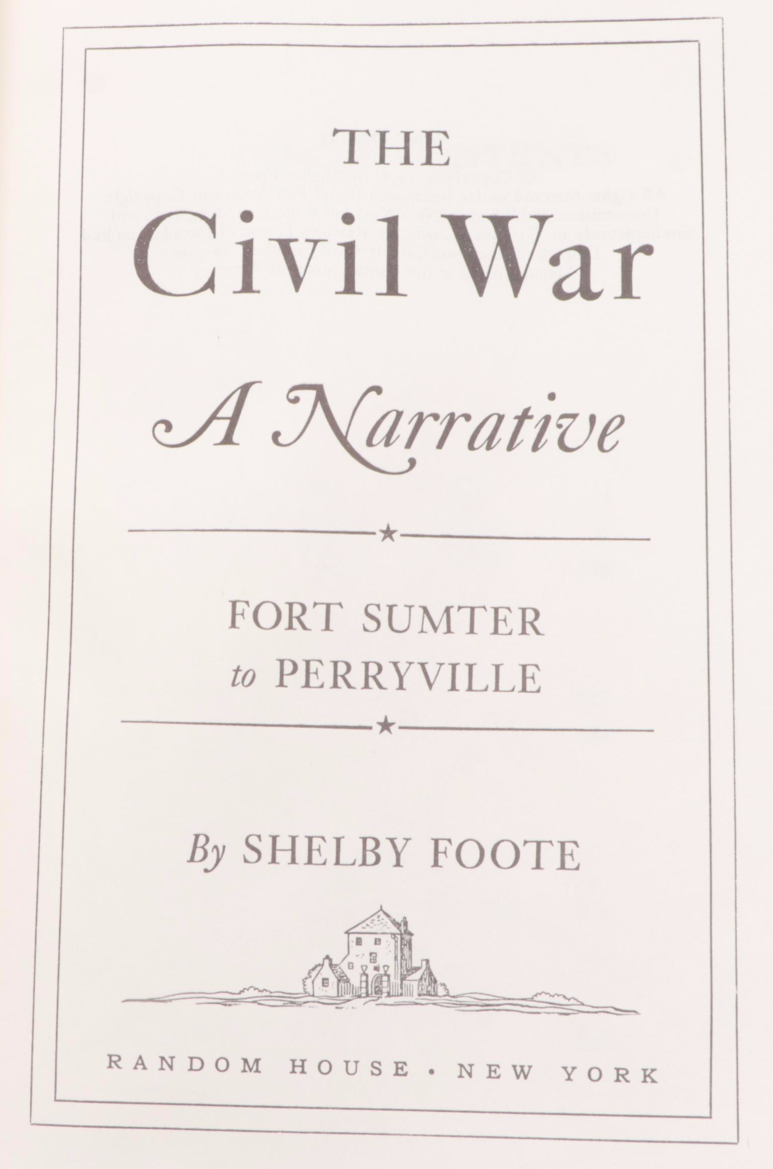 "The Civil War" Complete Three-Volume Set by Shelby Foote