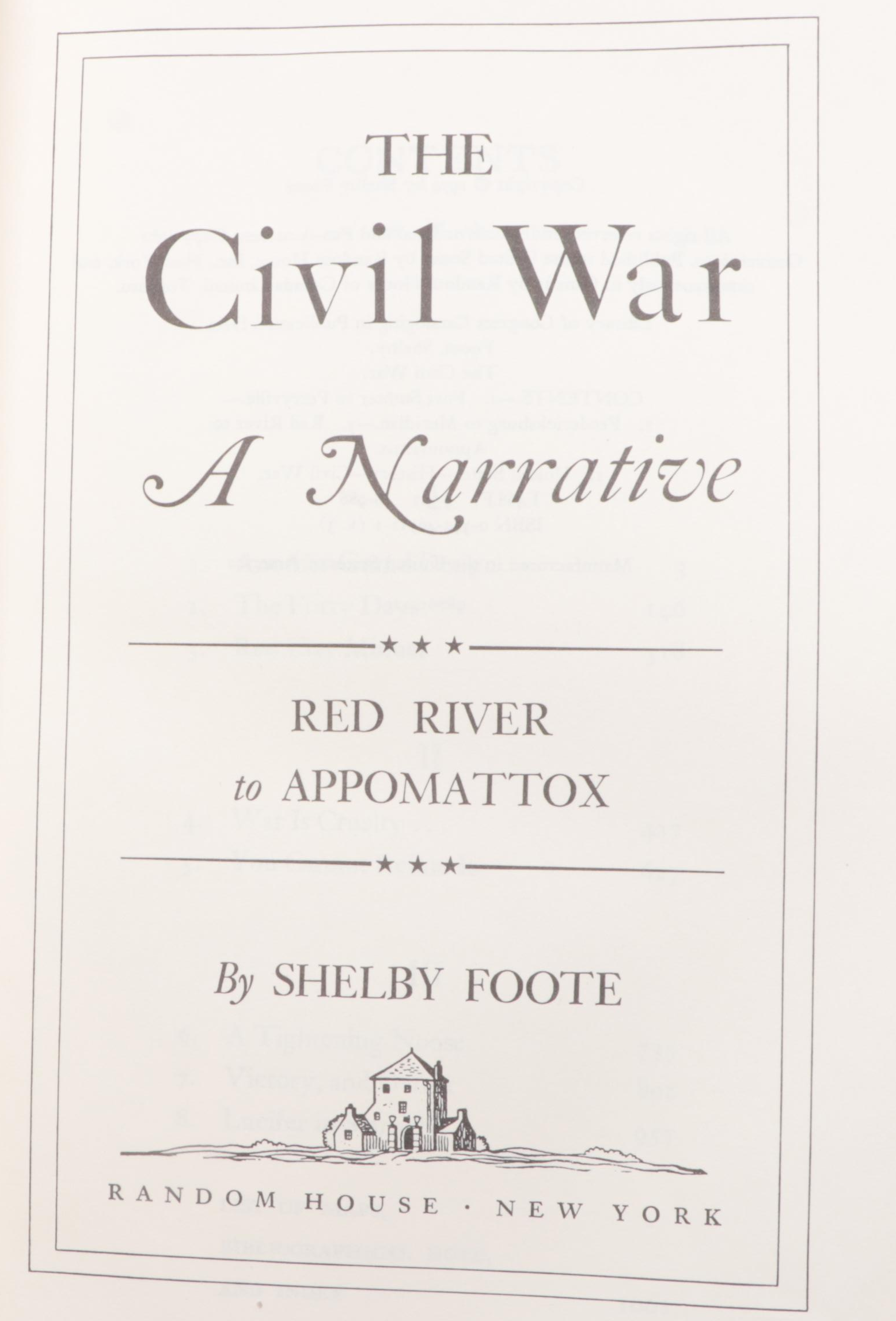 "The Civil War" Complete Three-Volume Set by Shelby Foote