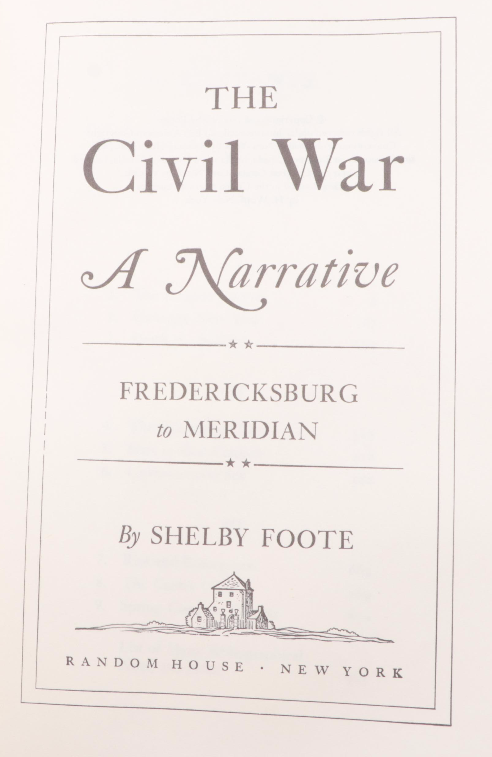"The Civil War" Complete Three-Volume Set by Shelby Foote