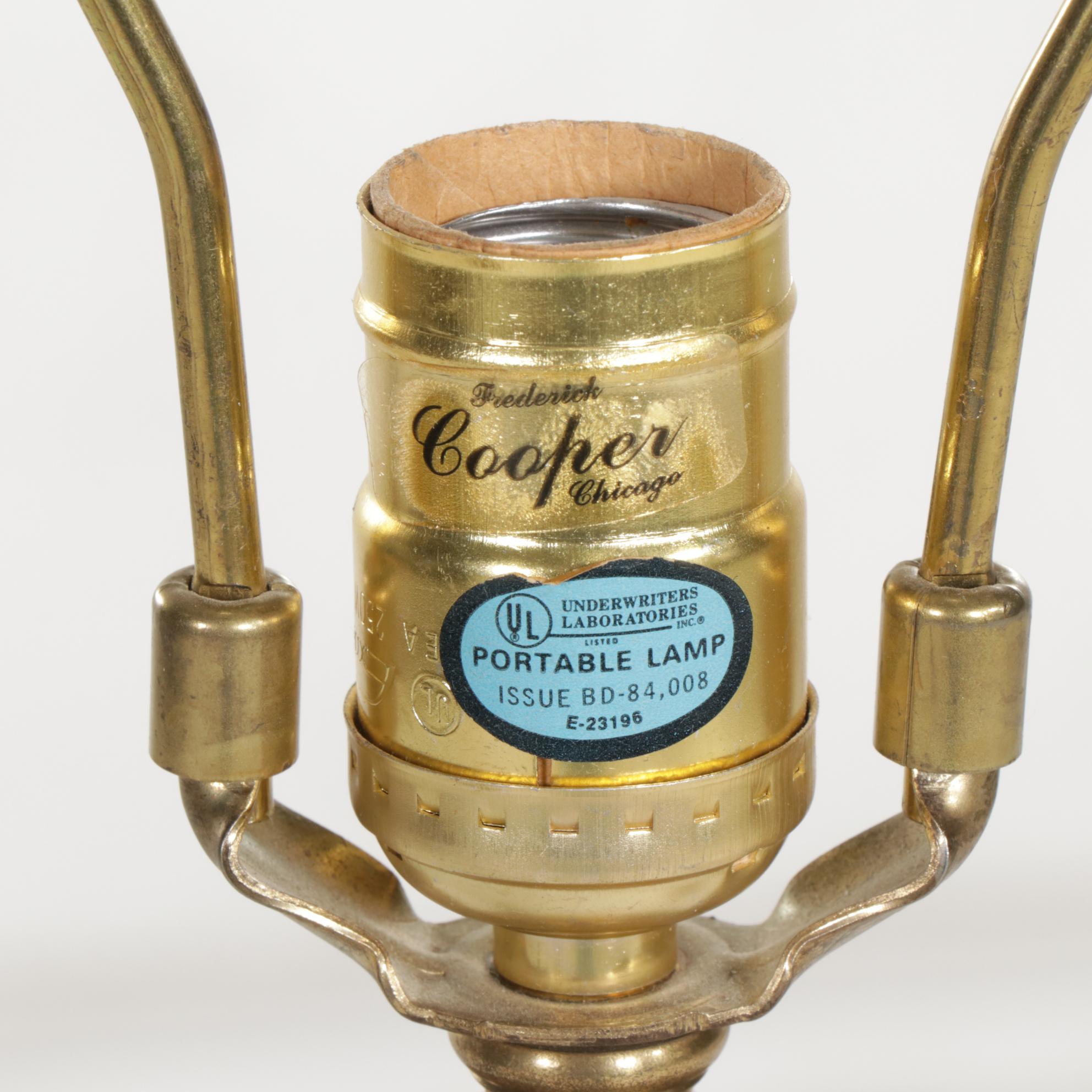 Frederick Cooper Barley Twist Floor Lamp and Other Wood and Brass Table Lamp