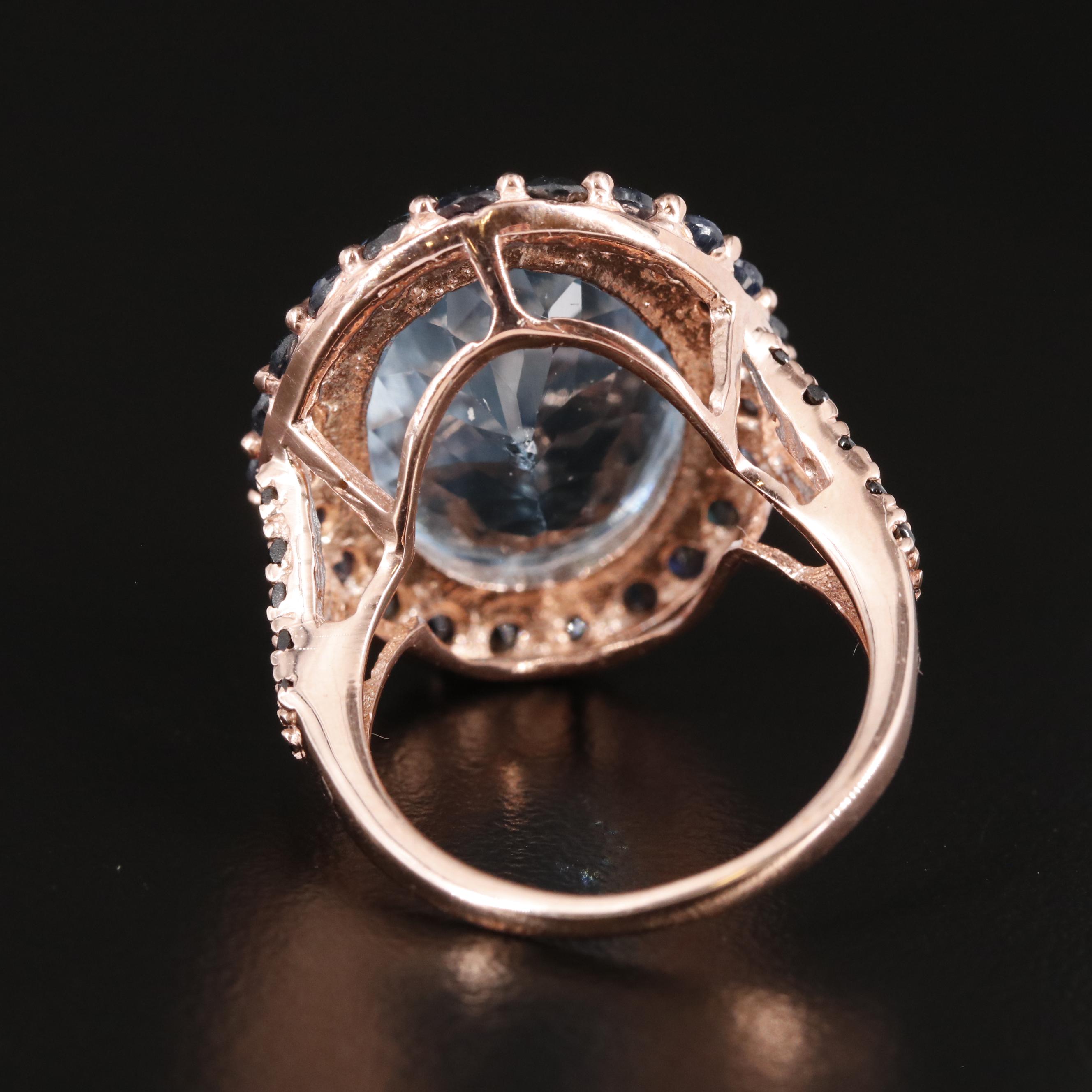 Sterling Blue Topaz and Sapphire Ring