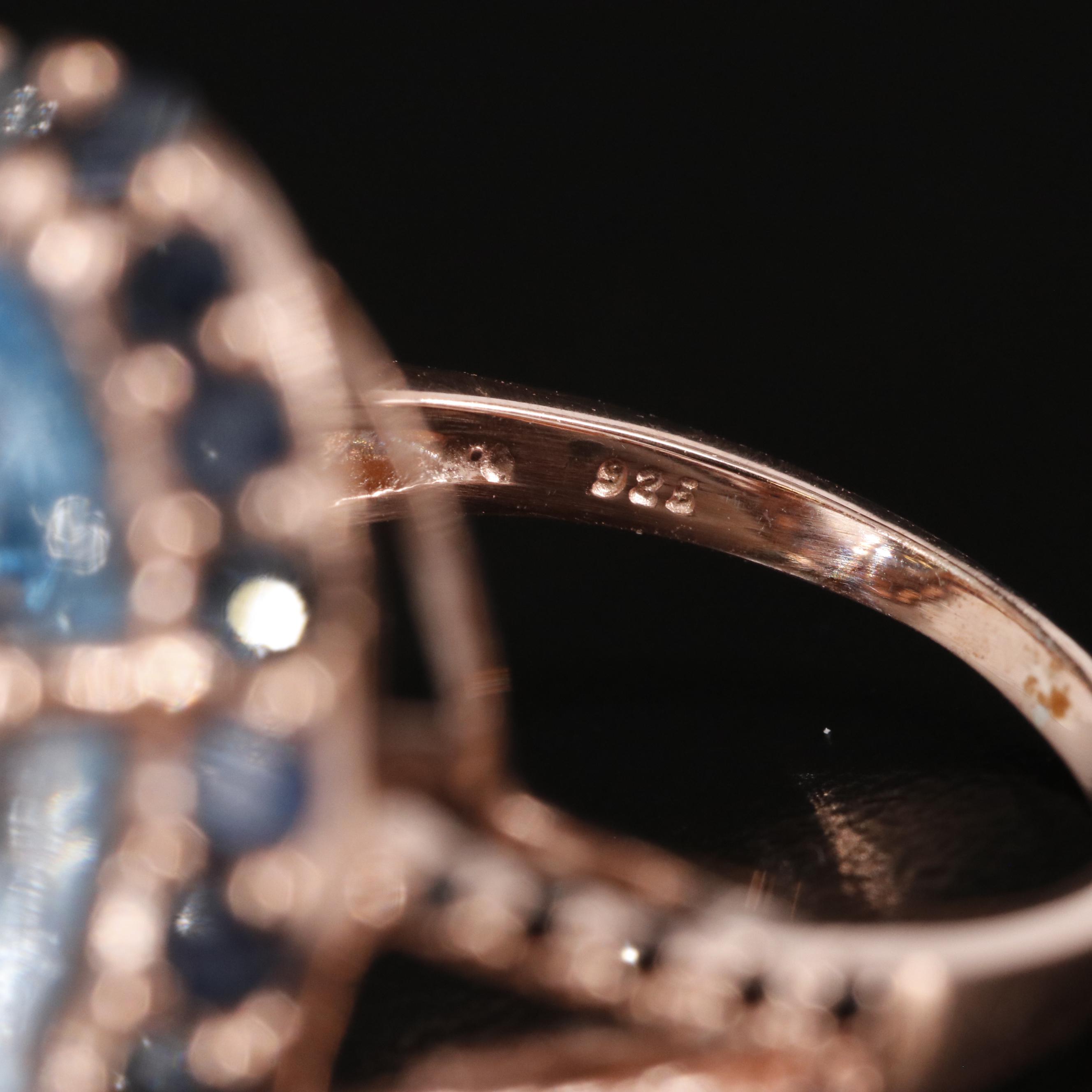 Sterling Blue Topaz and Sapphire Ring