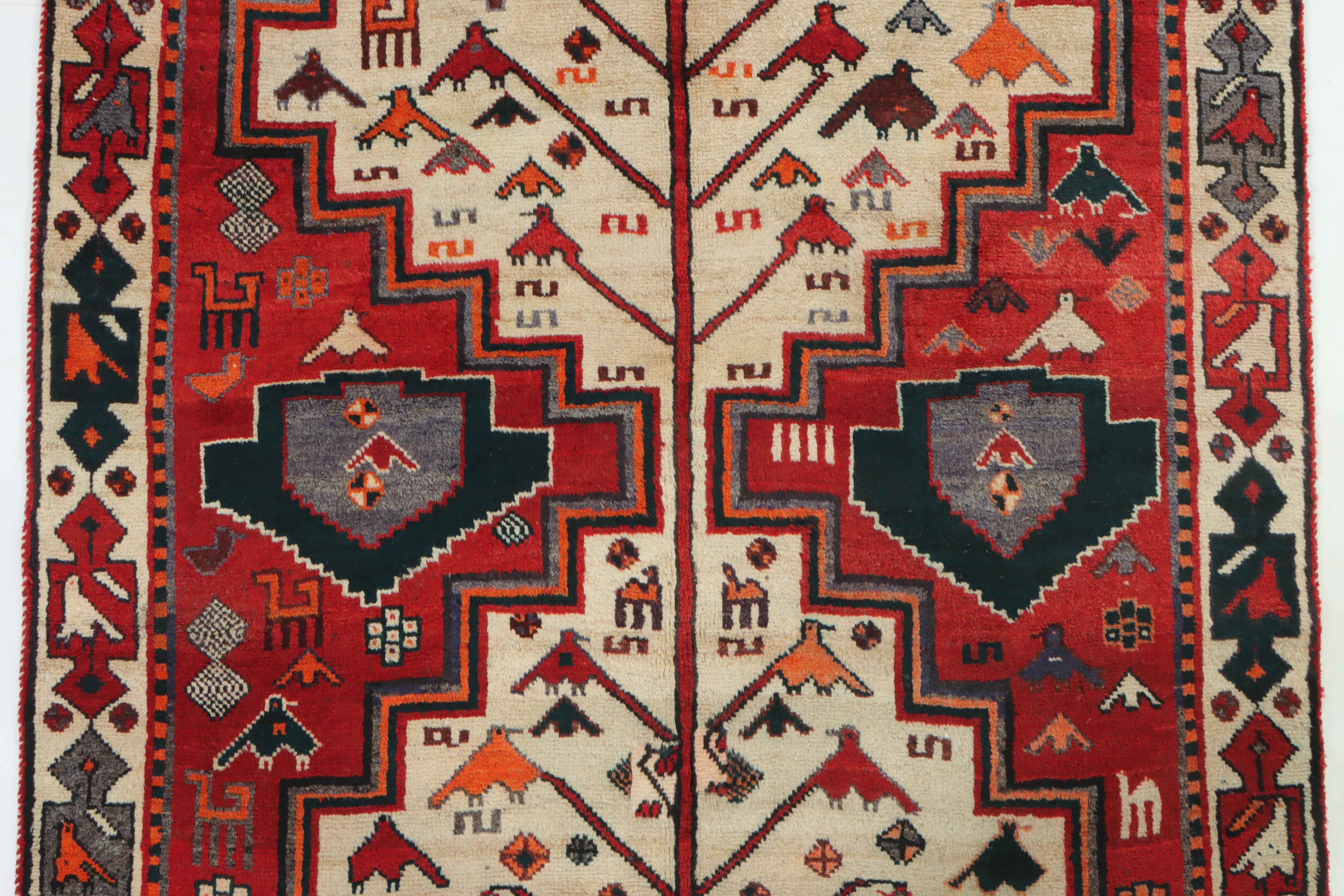 5' x 9'7 Hand-Knotted Persian Kurdish Area Rug