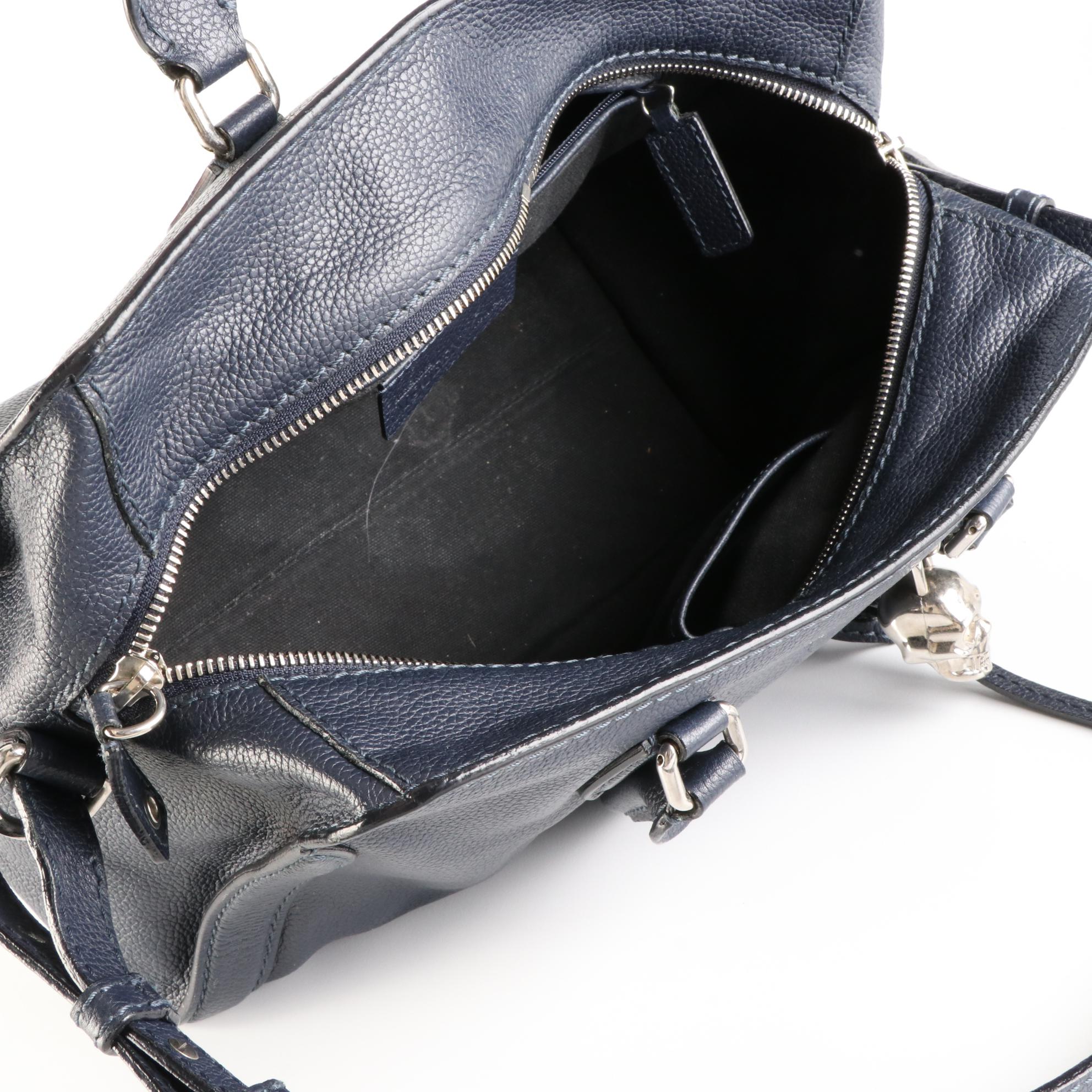 Alexander McQueen Padlock Two-Way Bag in Grain Leather with Skull Charm