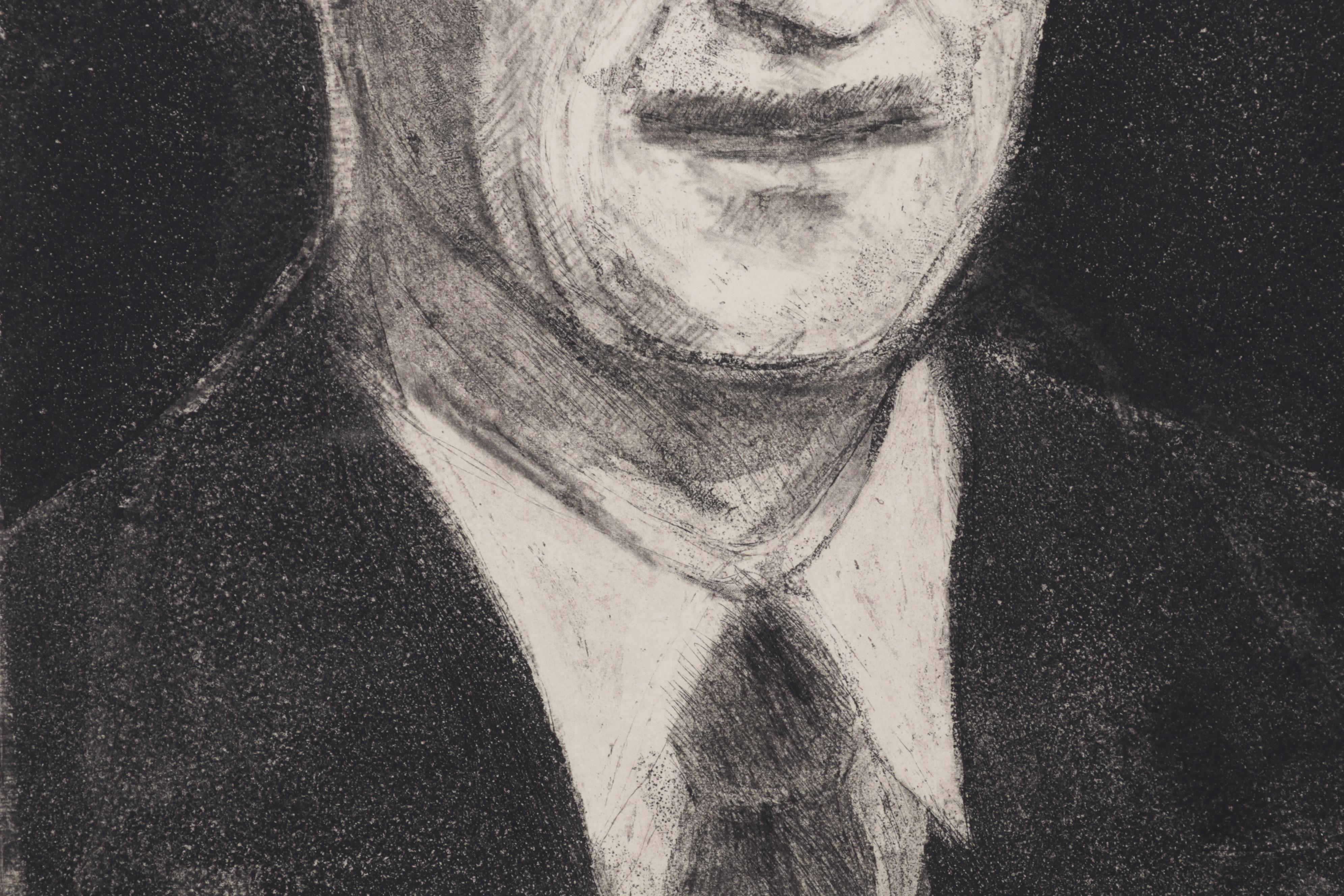 Sidney Chafetz Etching With Aquatint "George Orwell," 1984