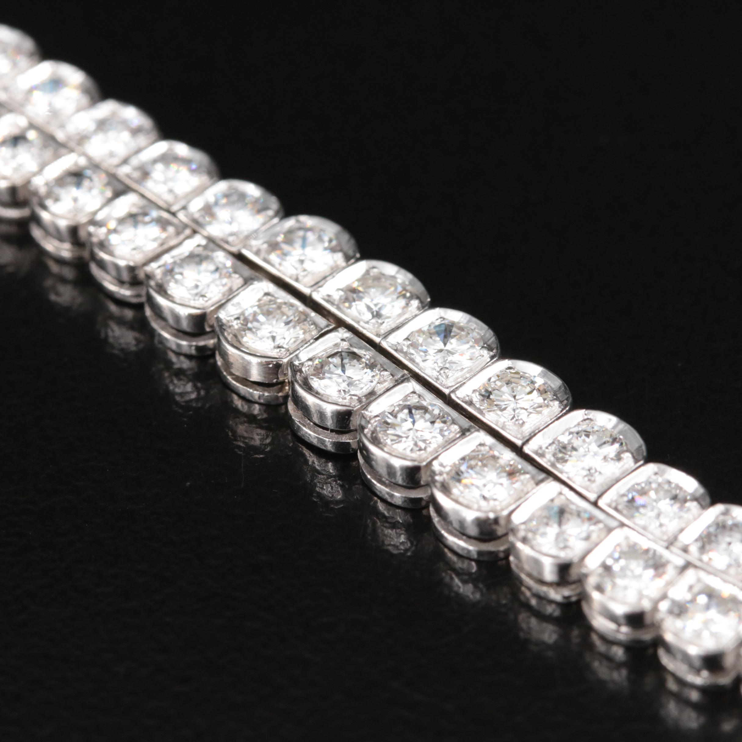 Platinum 7.02 CTW Diamond Graduated Rivière Necklace