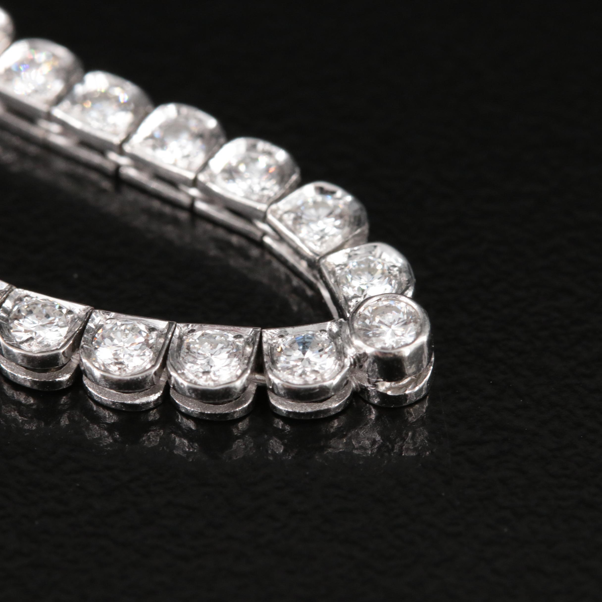 Platinum 7.02 CTW Diamond Graduated Rivière Necklace