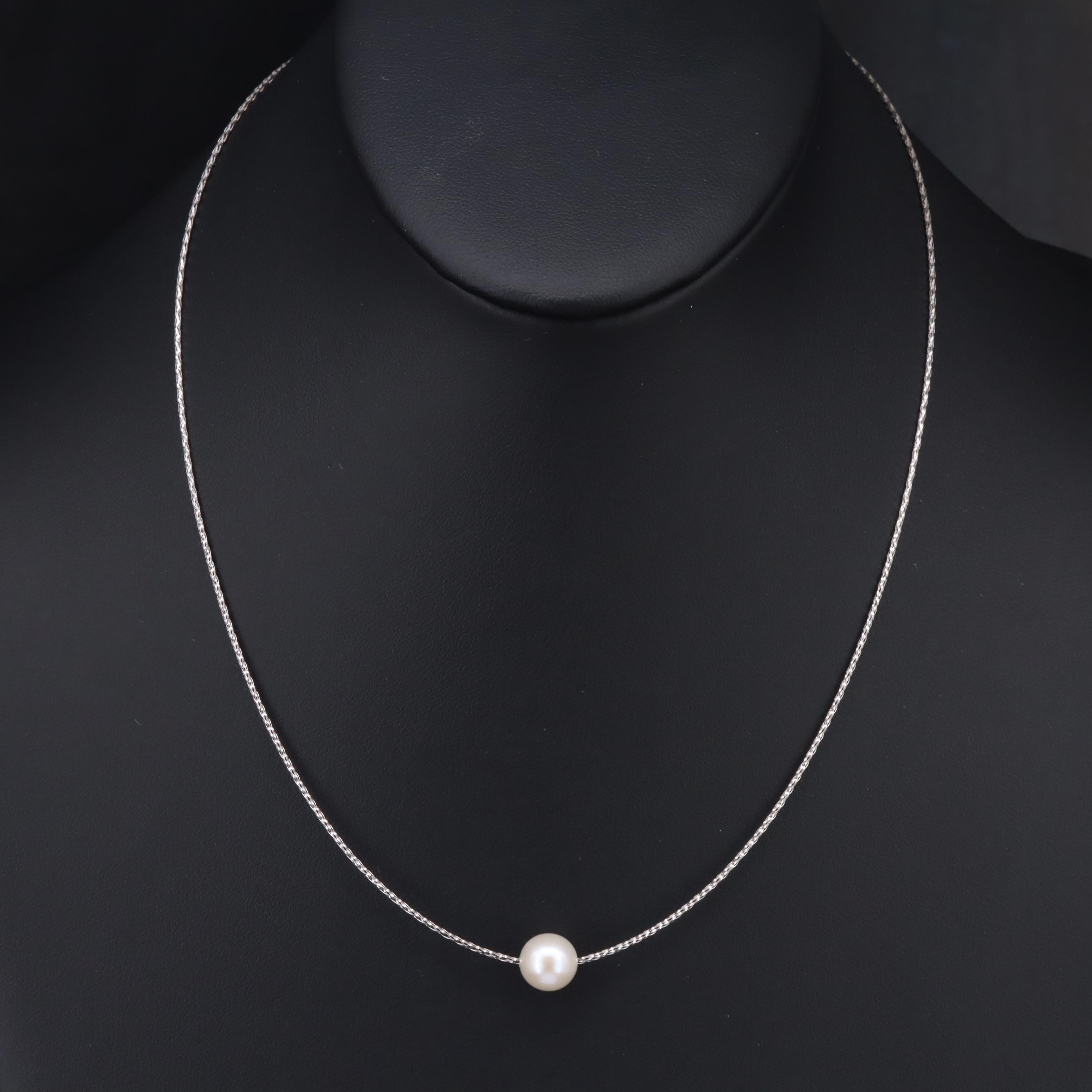 18K Pearl Braided Wire Necklace