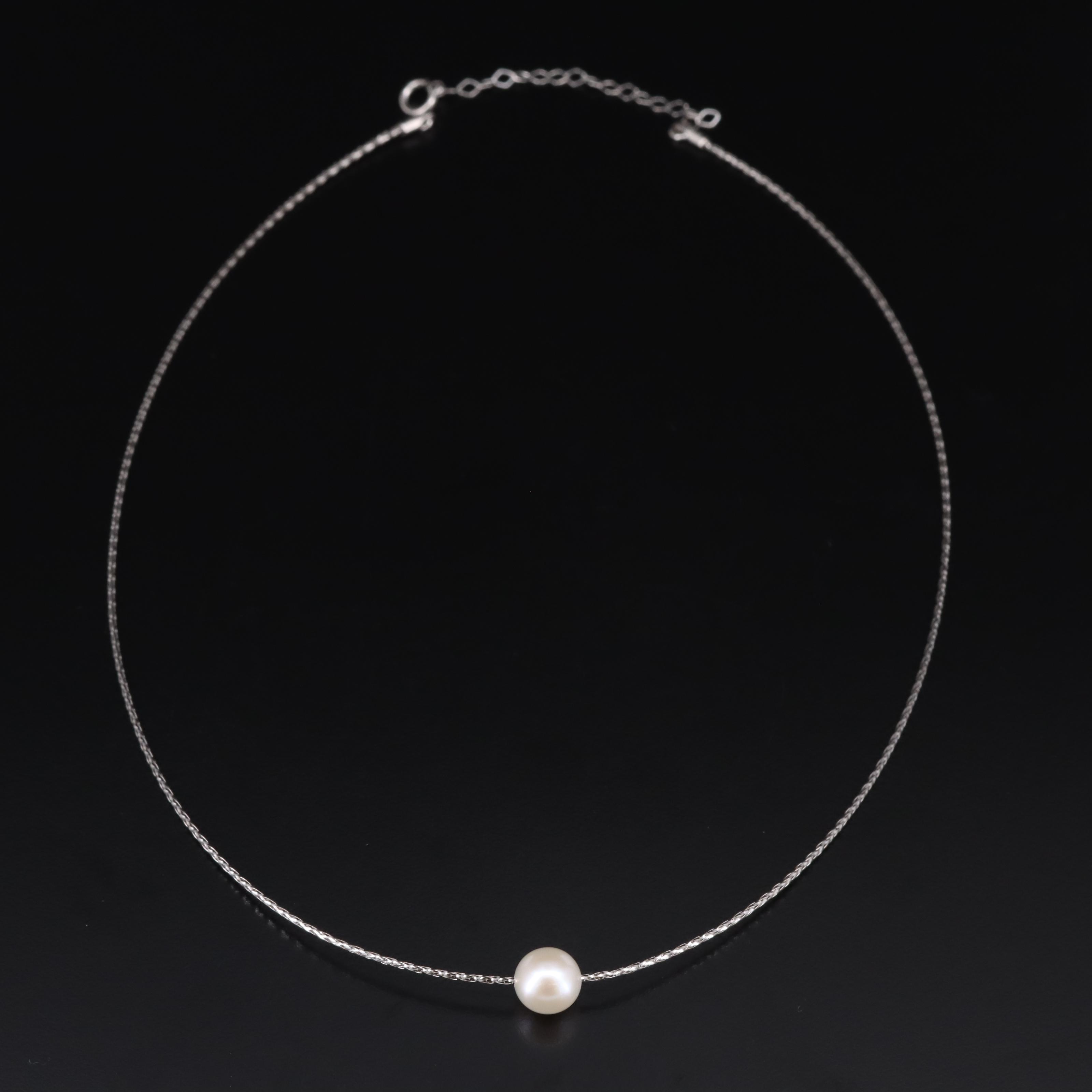 18K Pearl Braided Wire Necklace