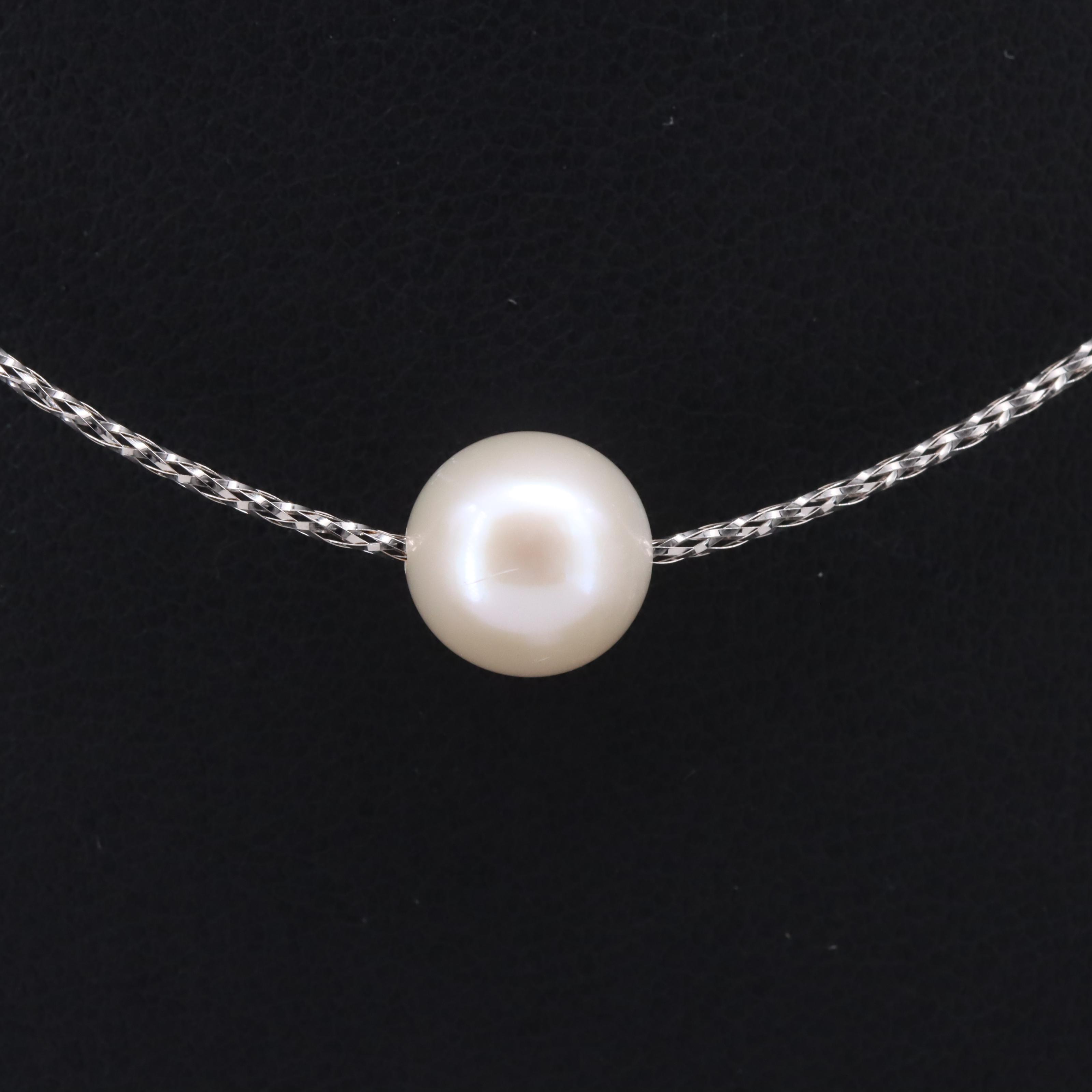 18K Pearl Braided Wire Necklace