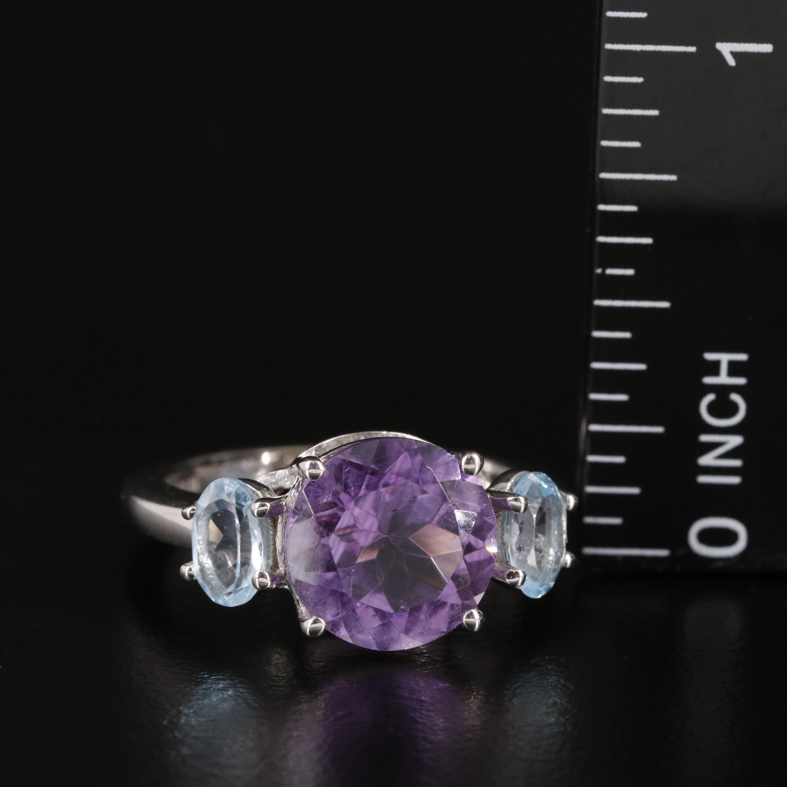 Sterling Amethyst and Blue Topaz Ring
