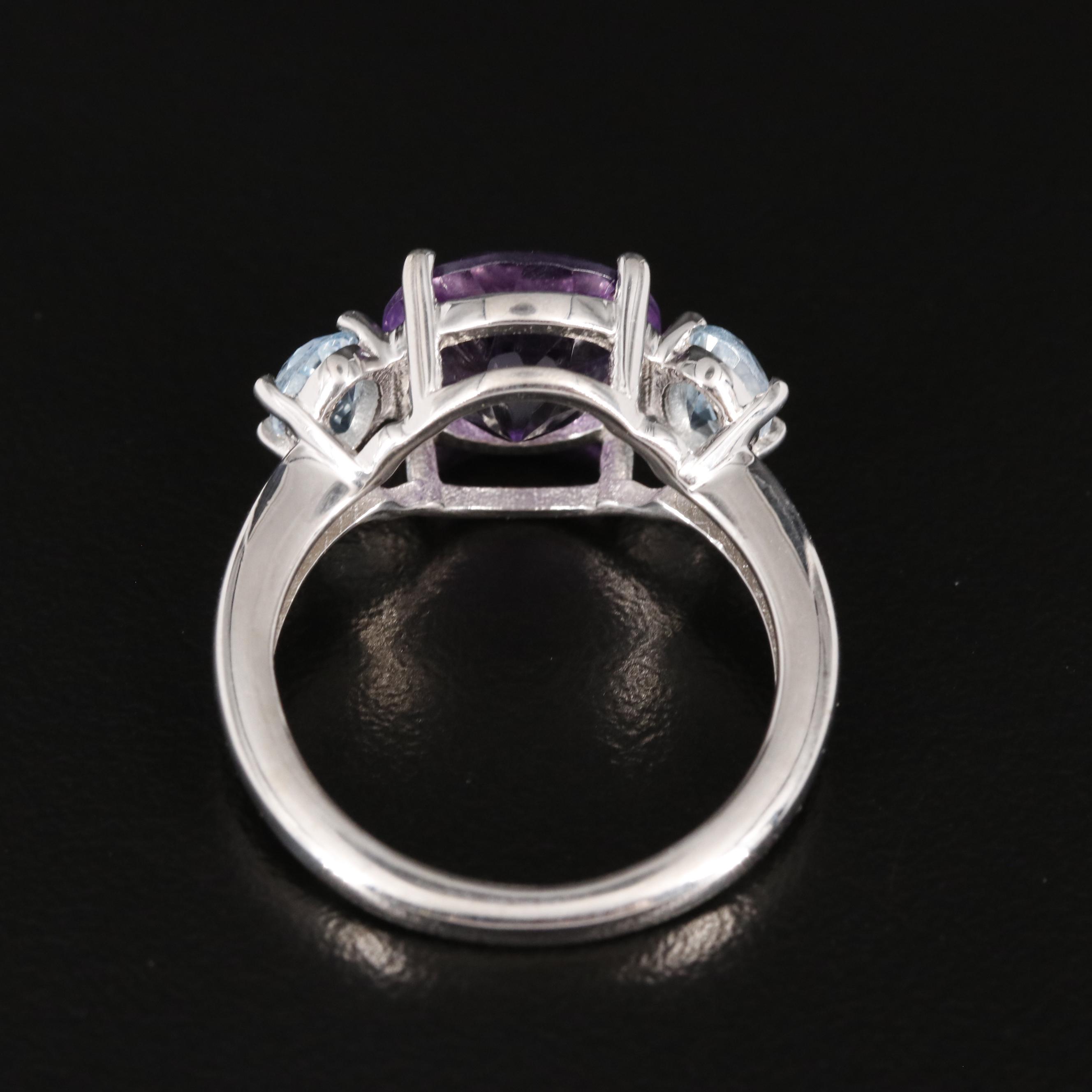 Sterling Amethyst and Blue Topaz Ring
