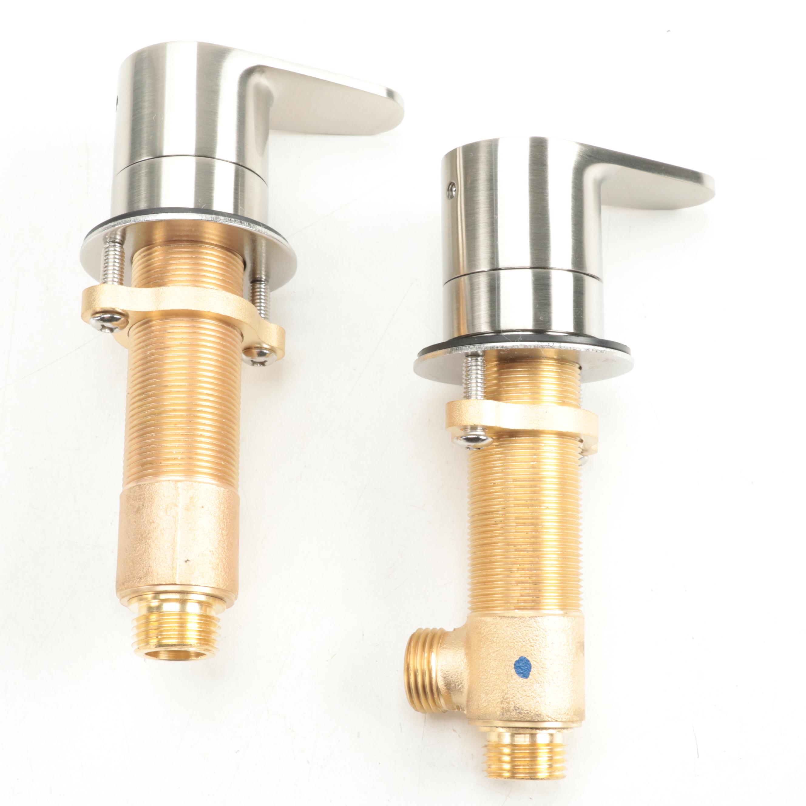 Brushed Nickel Finish Waterfall Tub Faucet and Hand Shower with Bath Drain