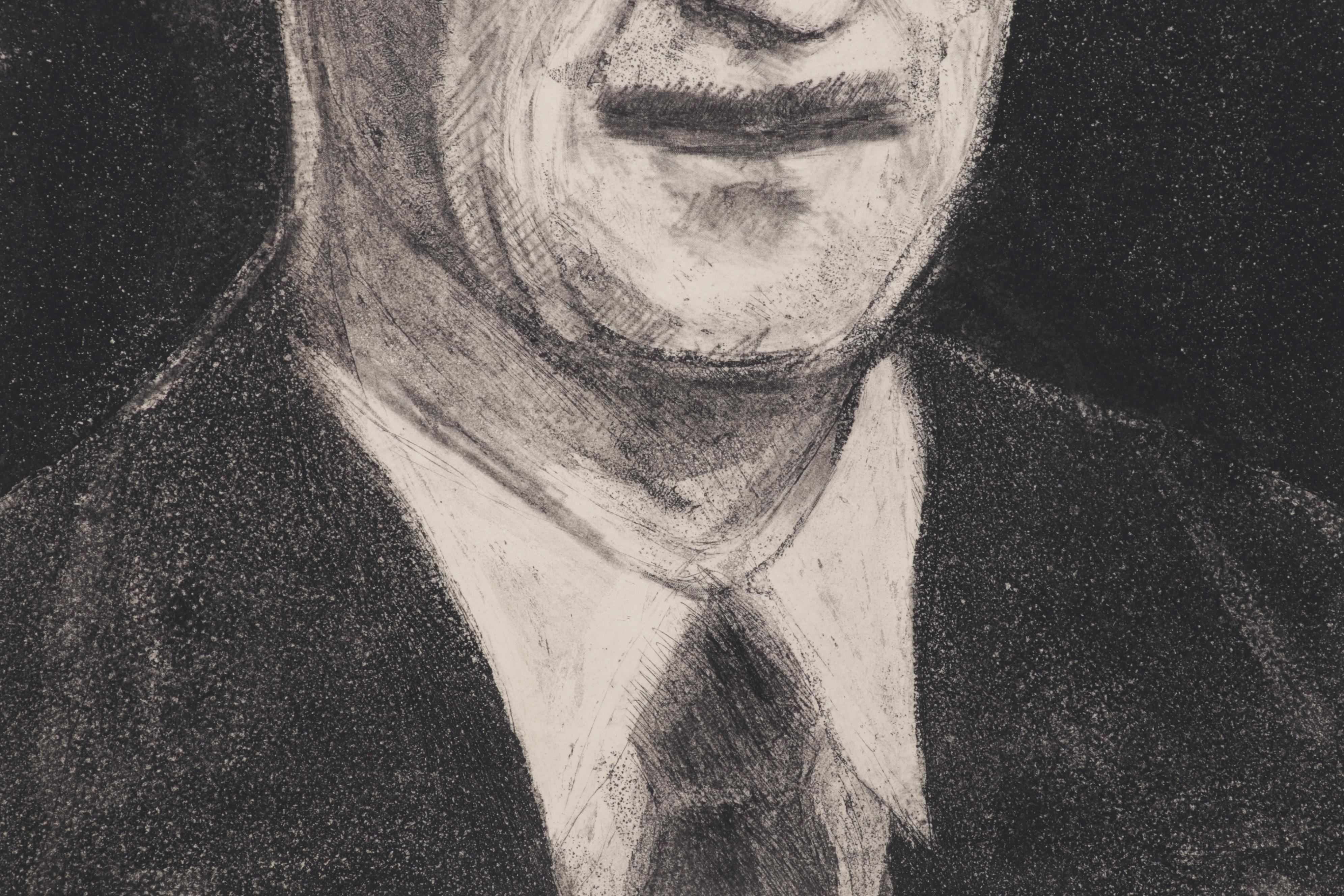 Sidney Chafetz Etching With Aquatint "George Orwell," 1984