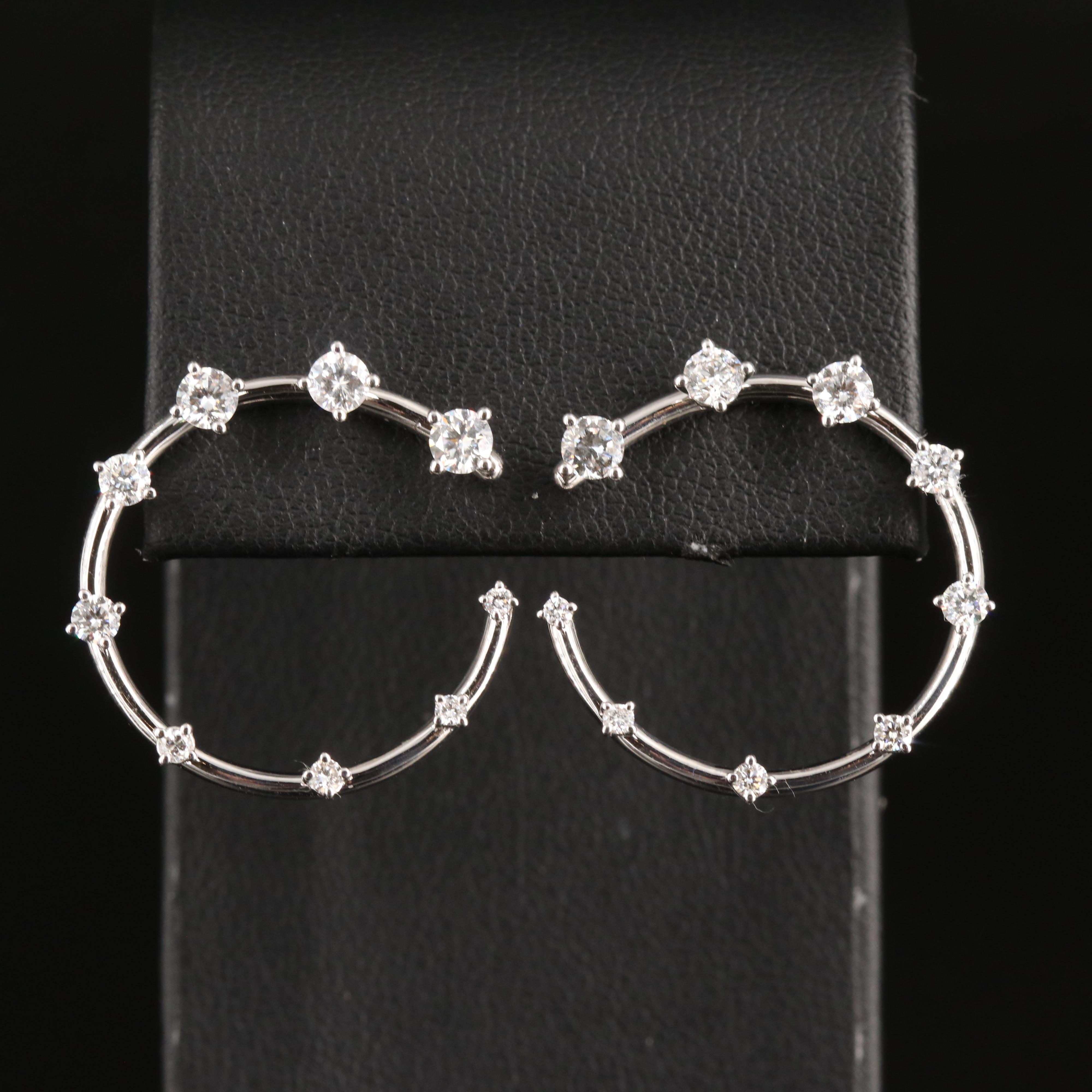 18K 1.31 CTW Diamond Graduated Crescent Earrings