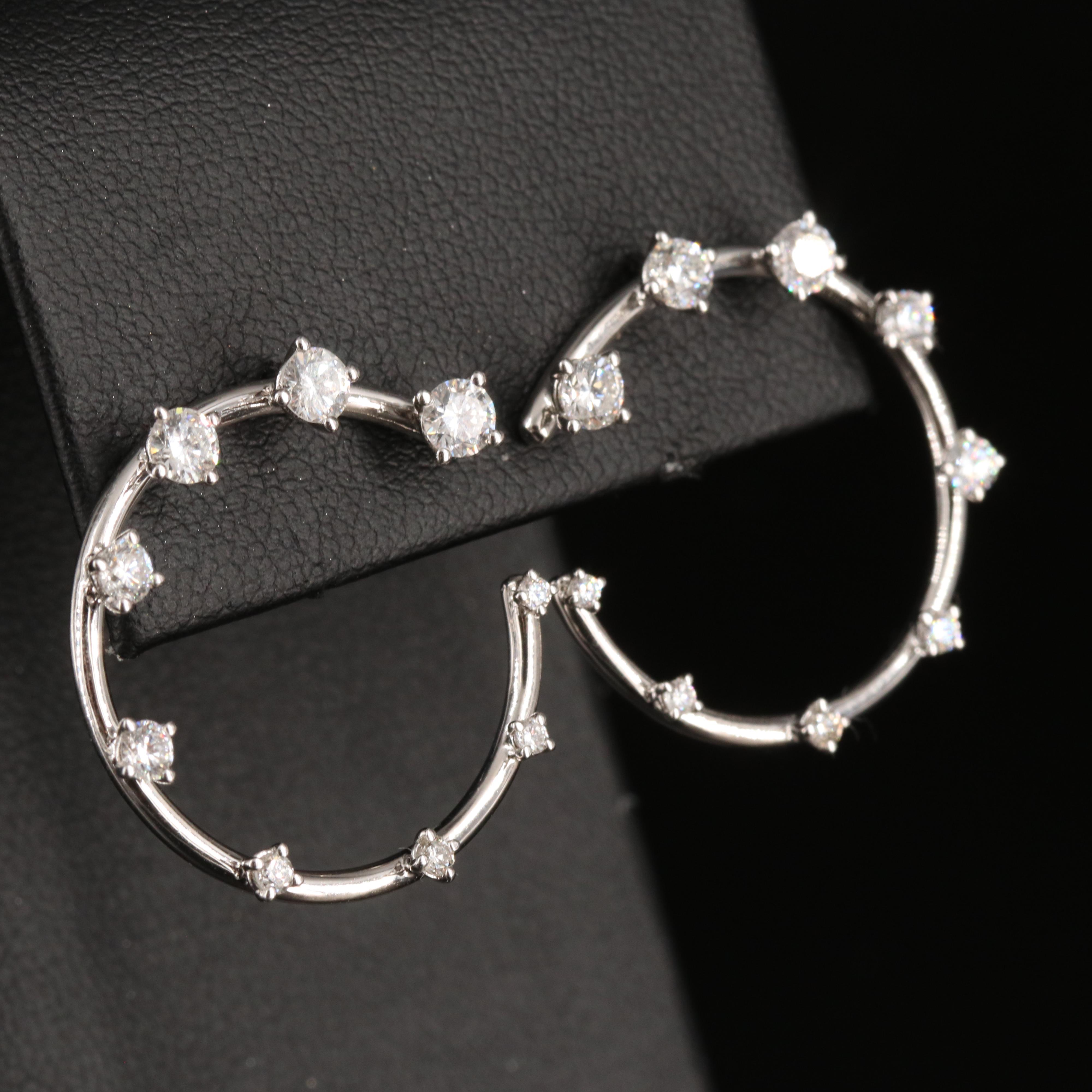 18K 1.31 CTW Diamond Graduated Crescent Earrings