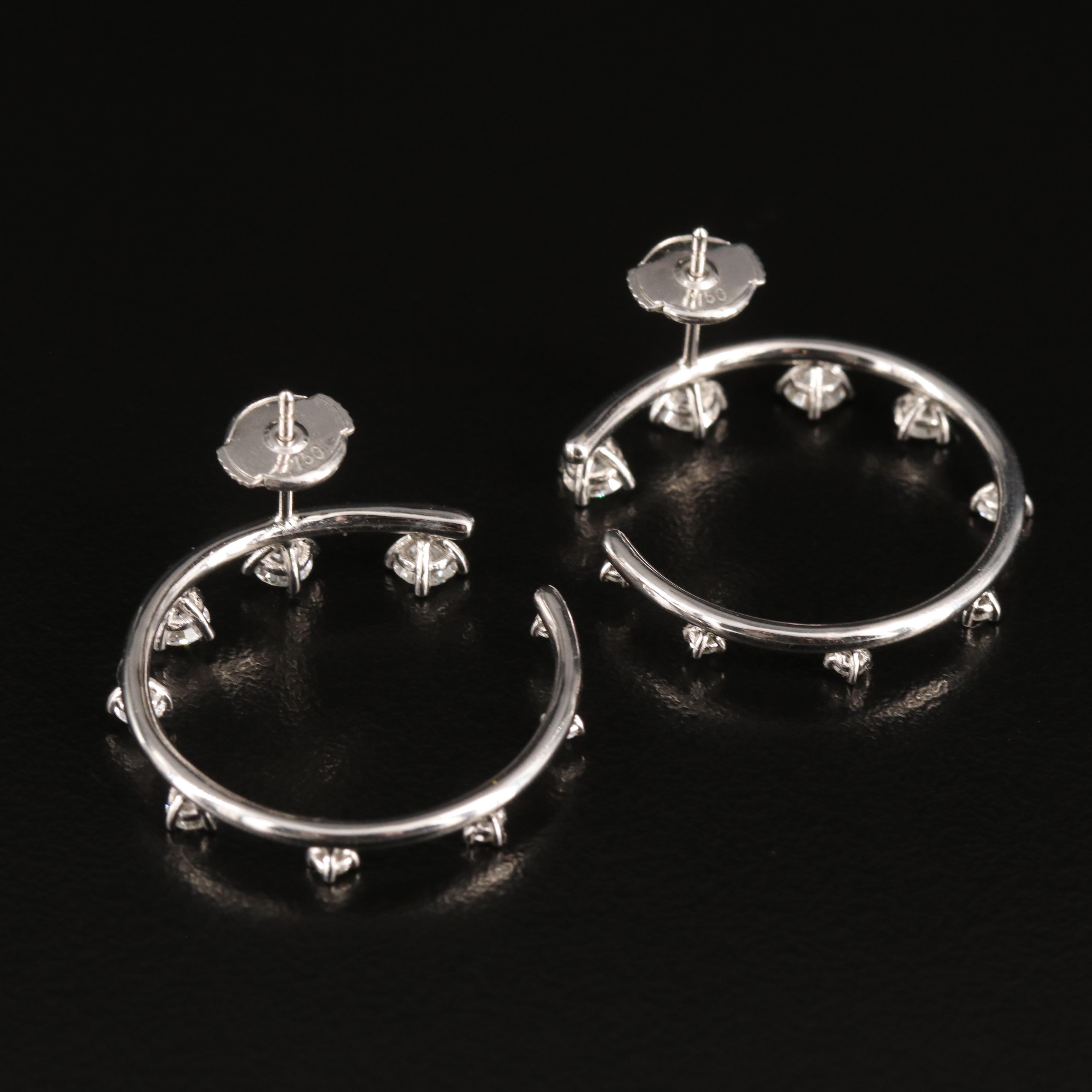 18K 1.31 CTW Diamond Graduated Crescent Earrings