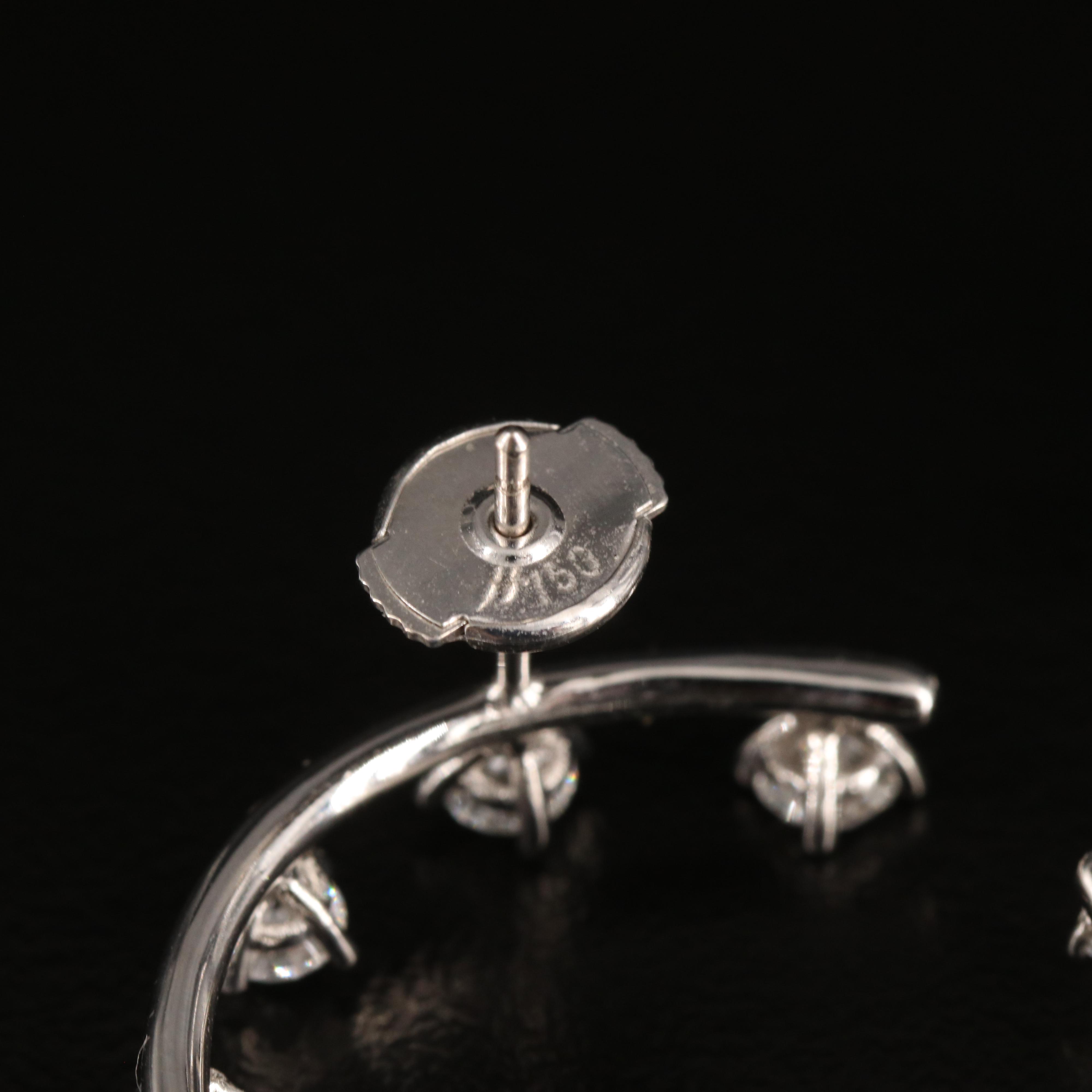 18K 1.31 CTW Diamond Graduated Crescent Earrings