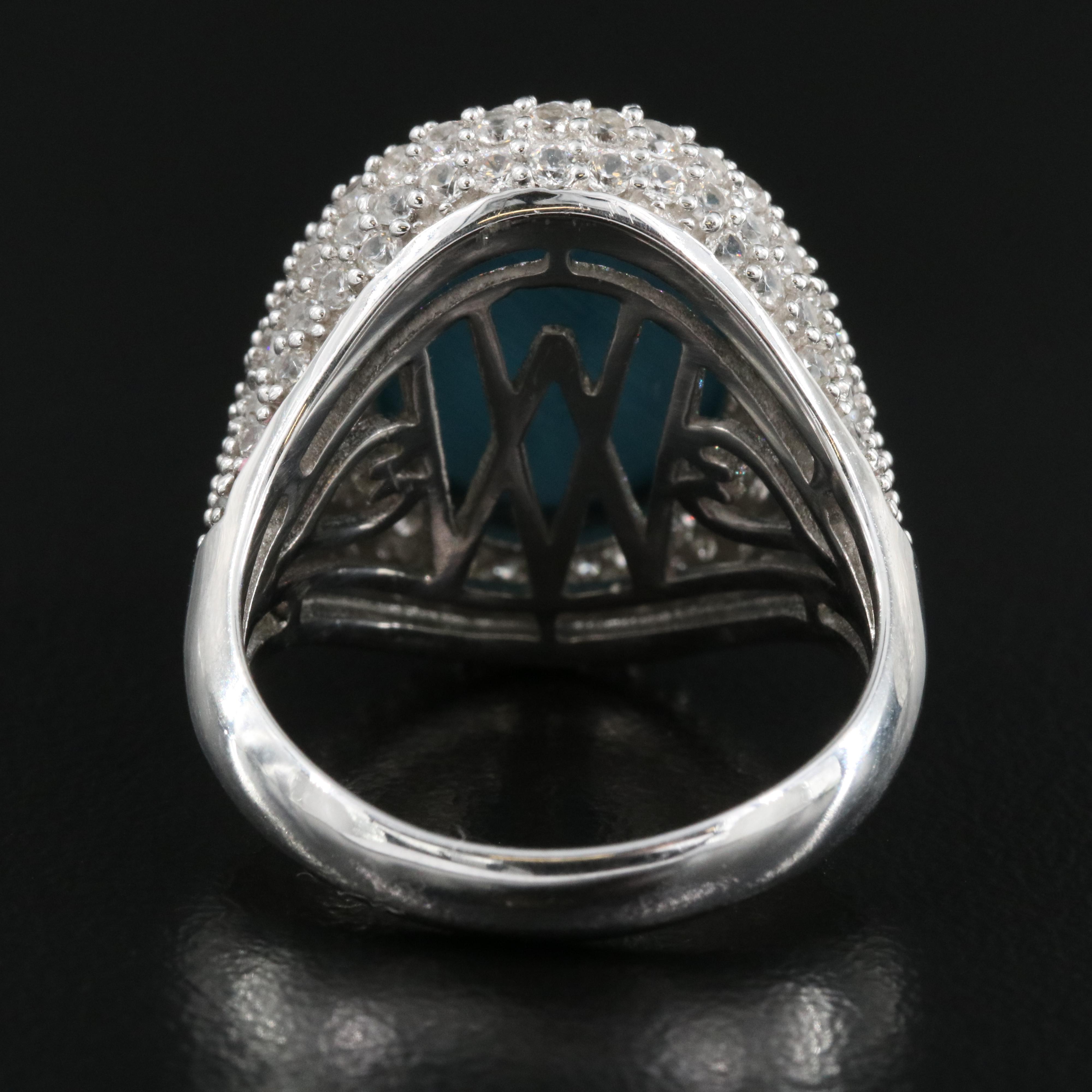 Sterling Turquoise and Zircon Ring
