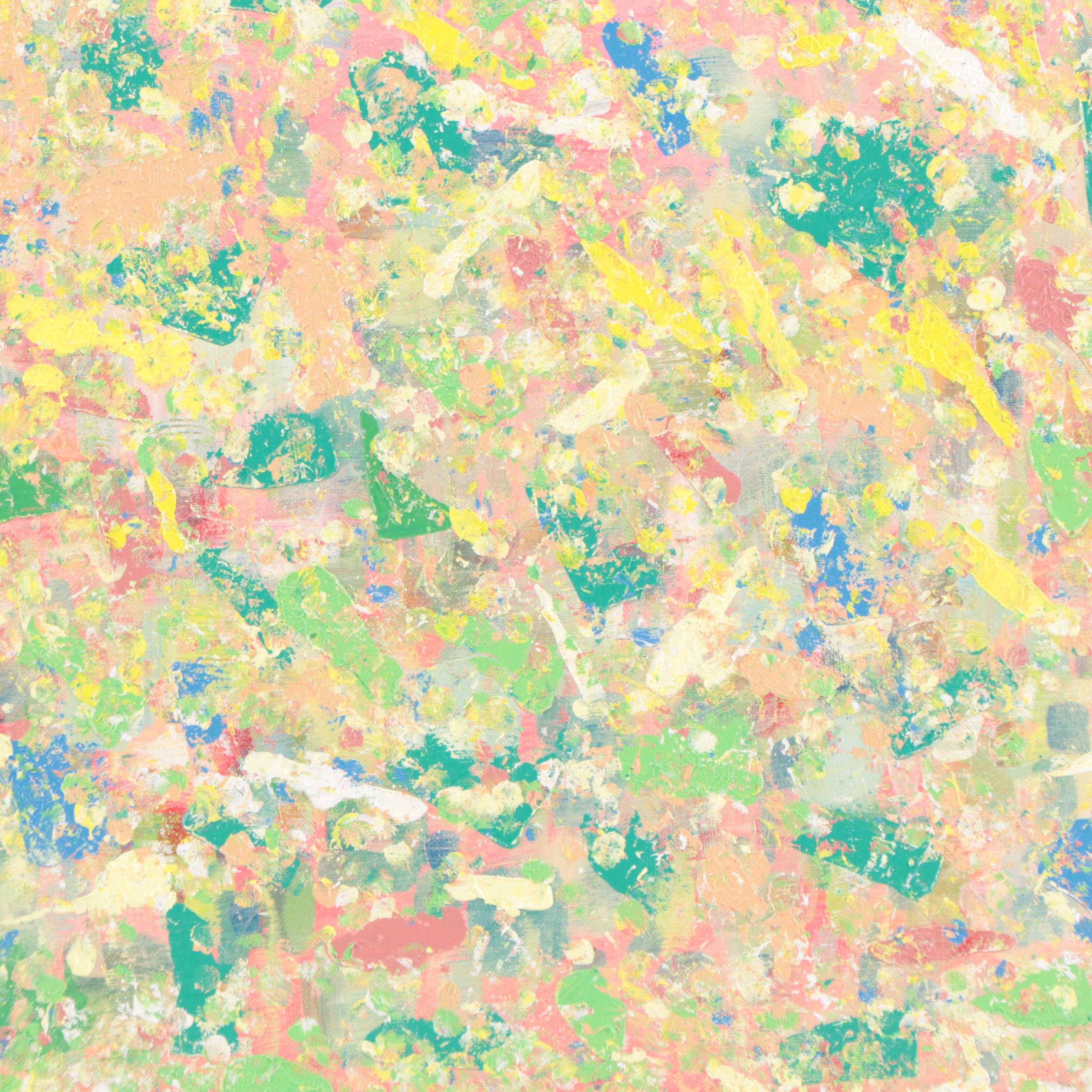 Saul Gefen Acrylic Painting "In the Park," 2023