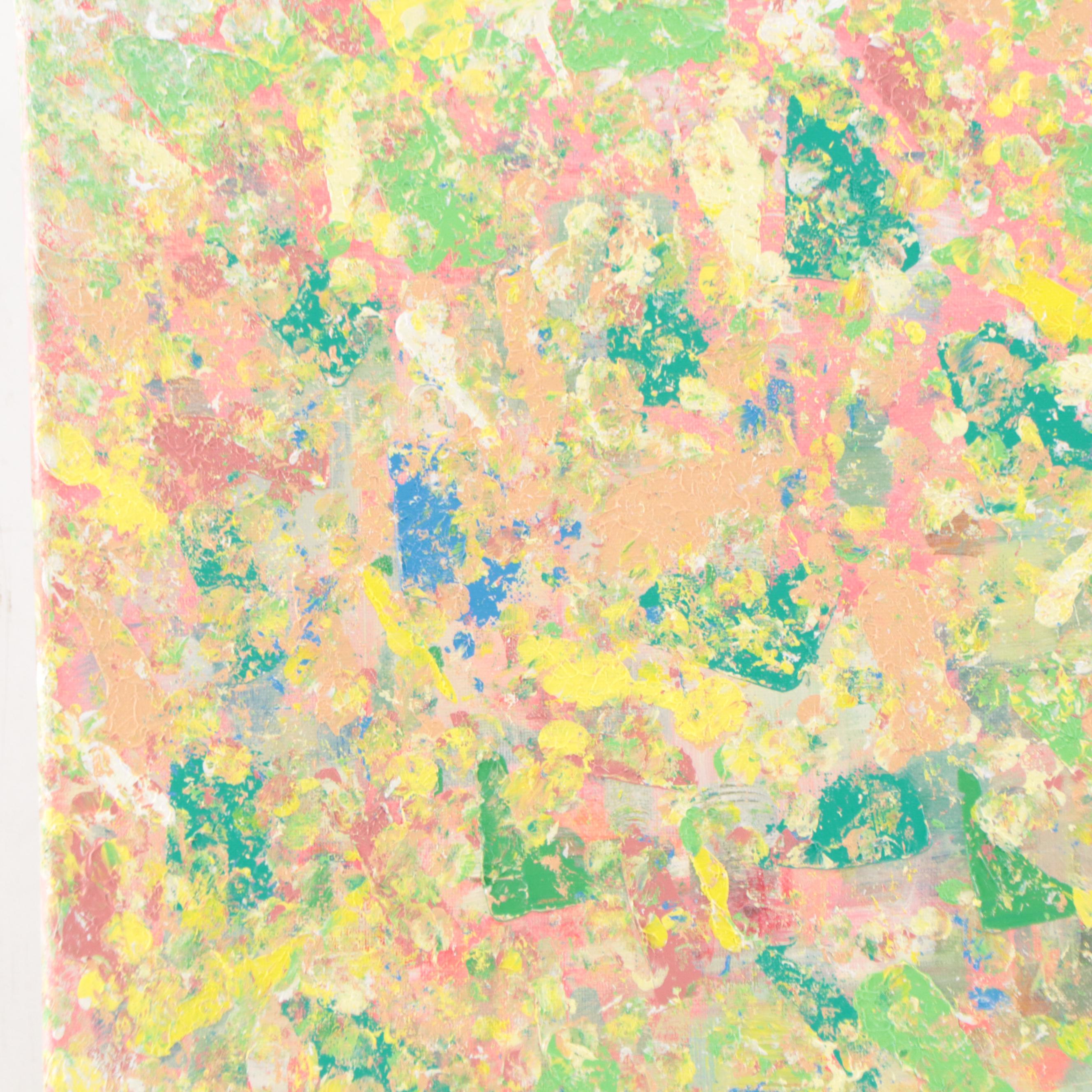 Saul Gefen Acrylic Painting "In the Park," 2023