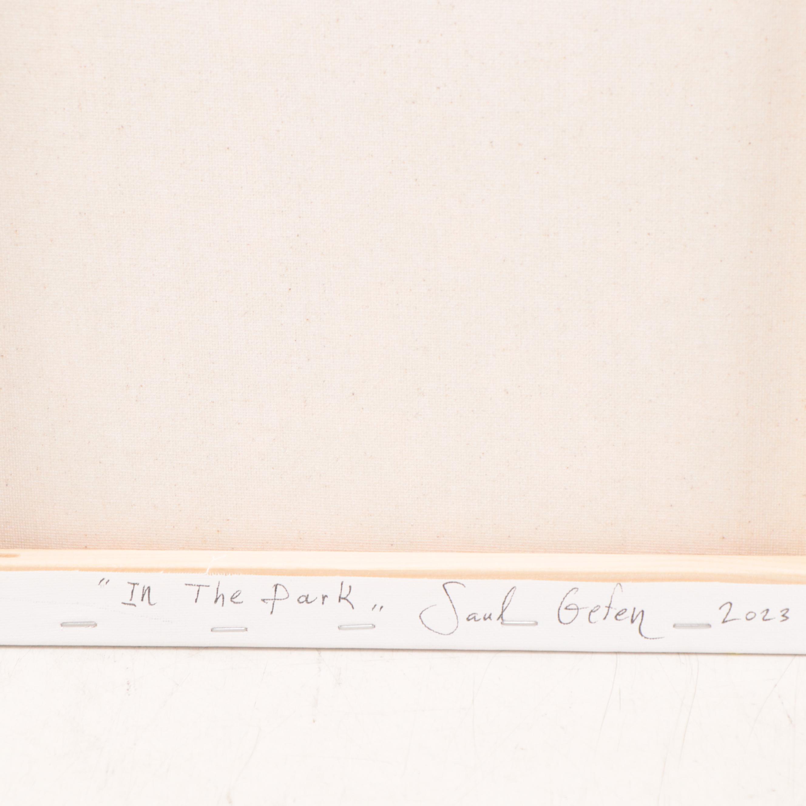 Saul Gefen Acrylic Painting "In the Park," 2023