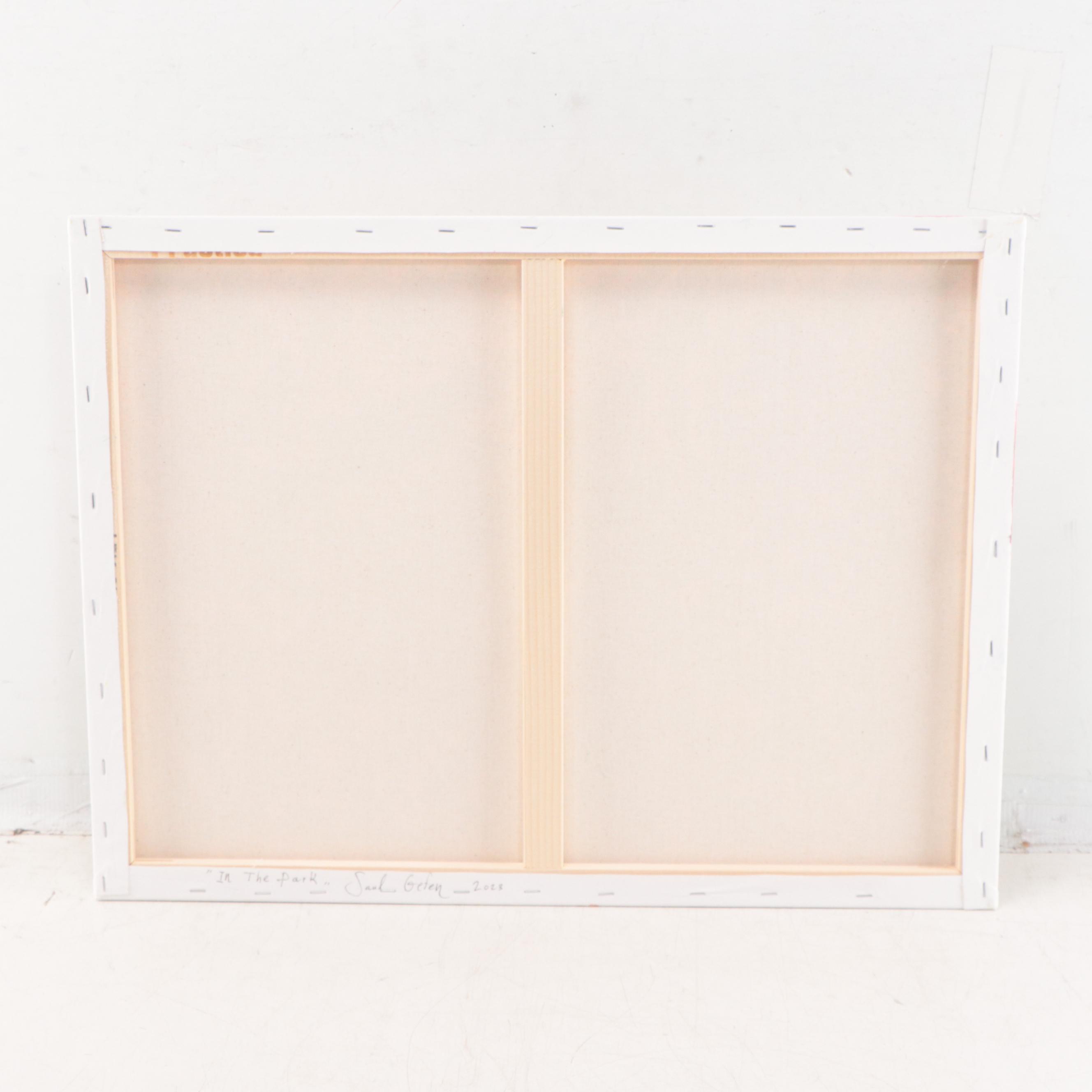 Saul Gefen Acrylic Painting "In the Park," 2023