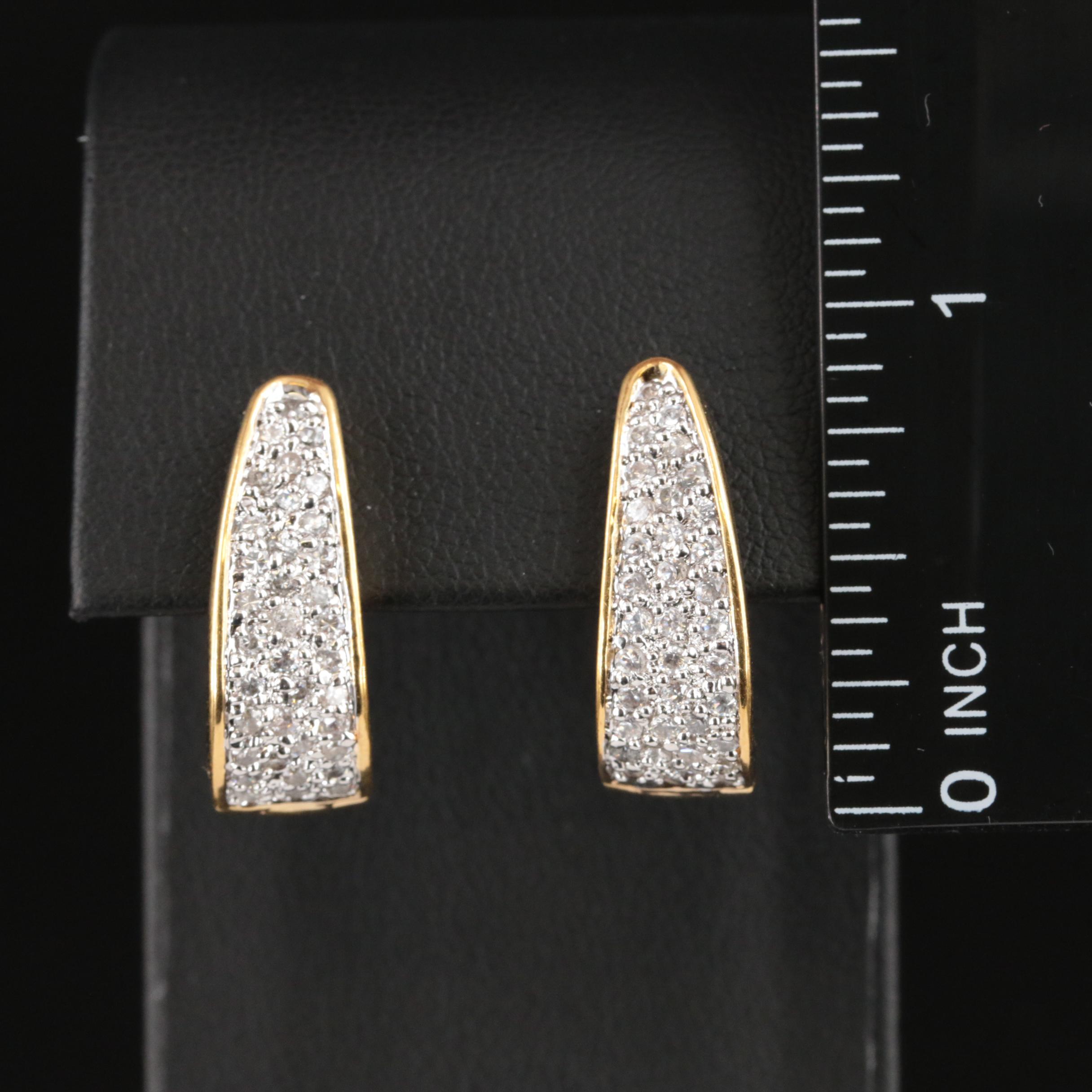 Sterling Pavé Cubic Zirconia Inside-Out Hoop Earrings