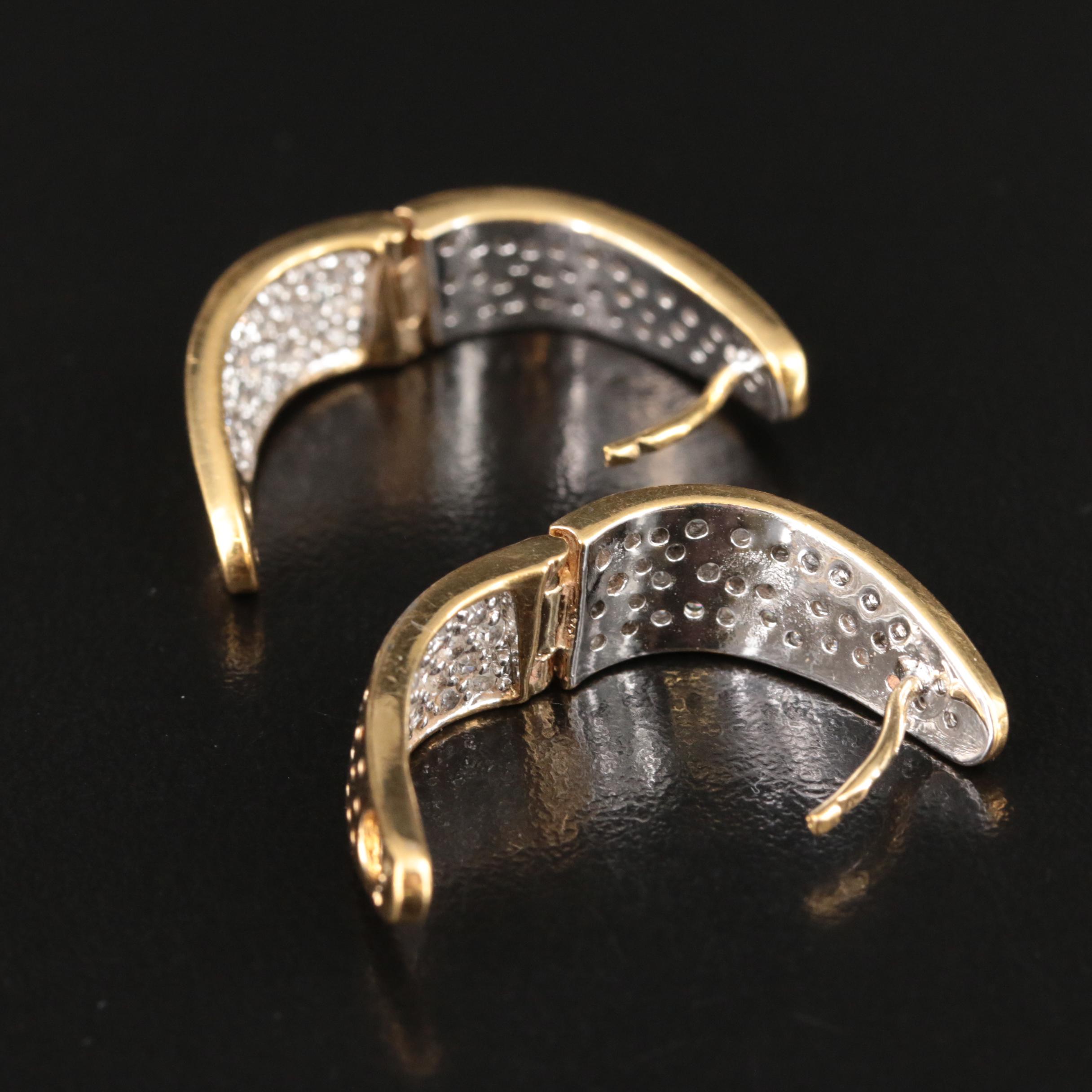 Sterling Pavé Cubic Zirconia Inside-Out Hoop Earrings