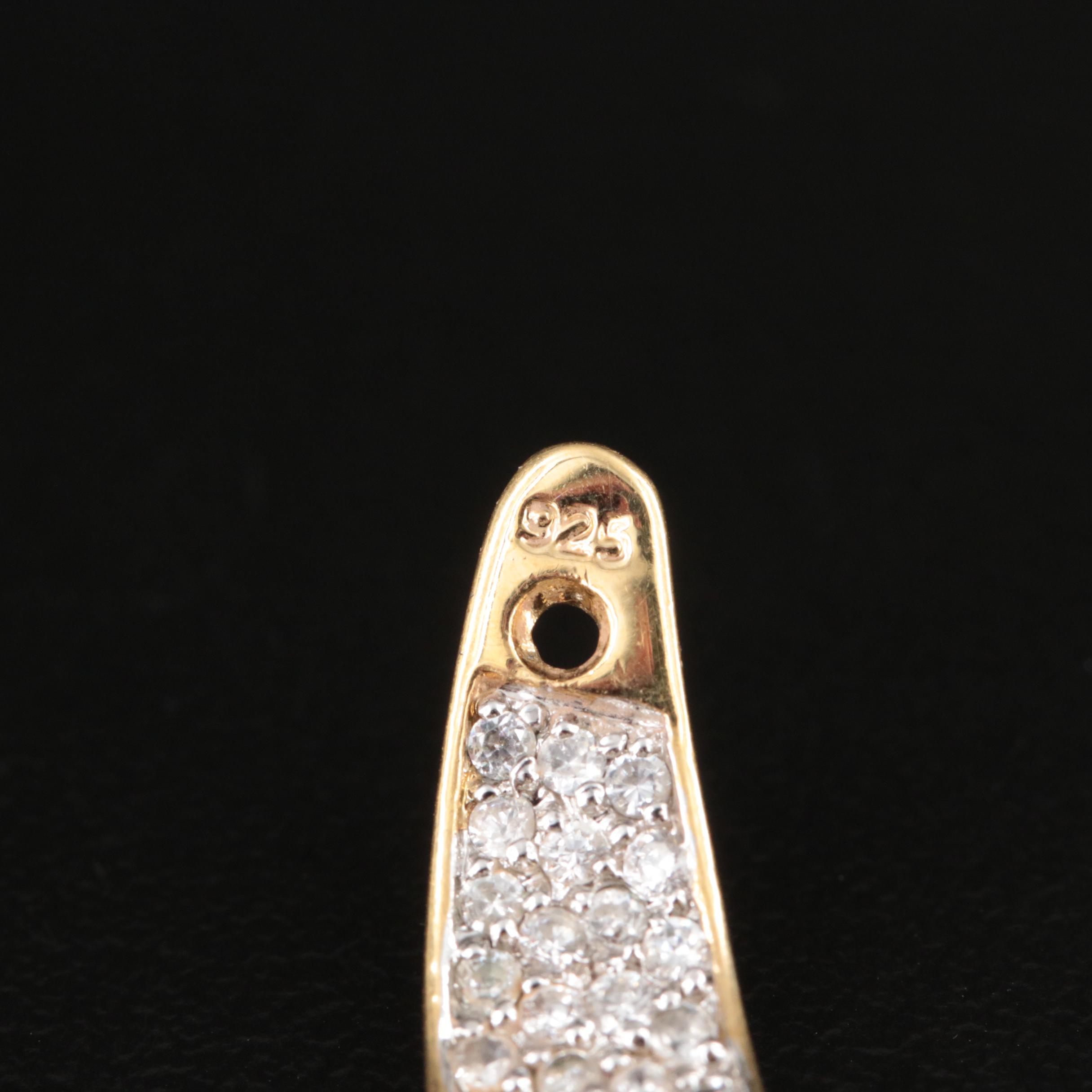 Sterling Pavé Cubic Zirconia Inside-Out Hoop Earrings