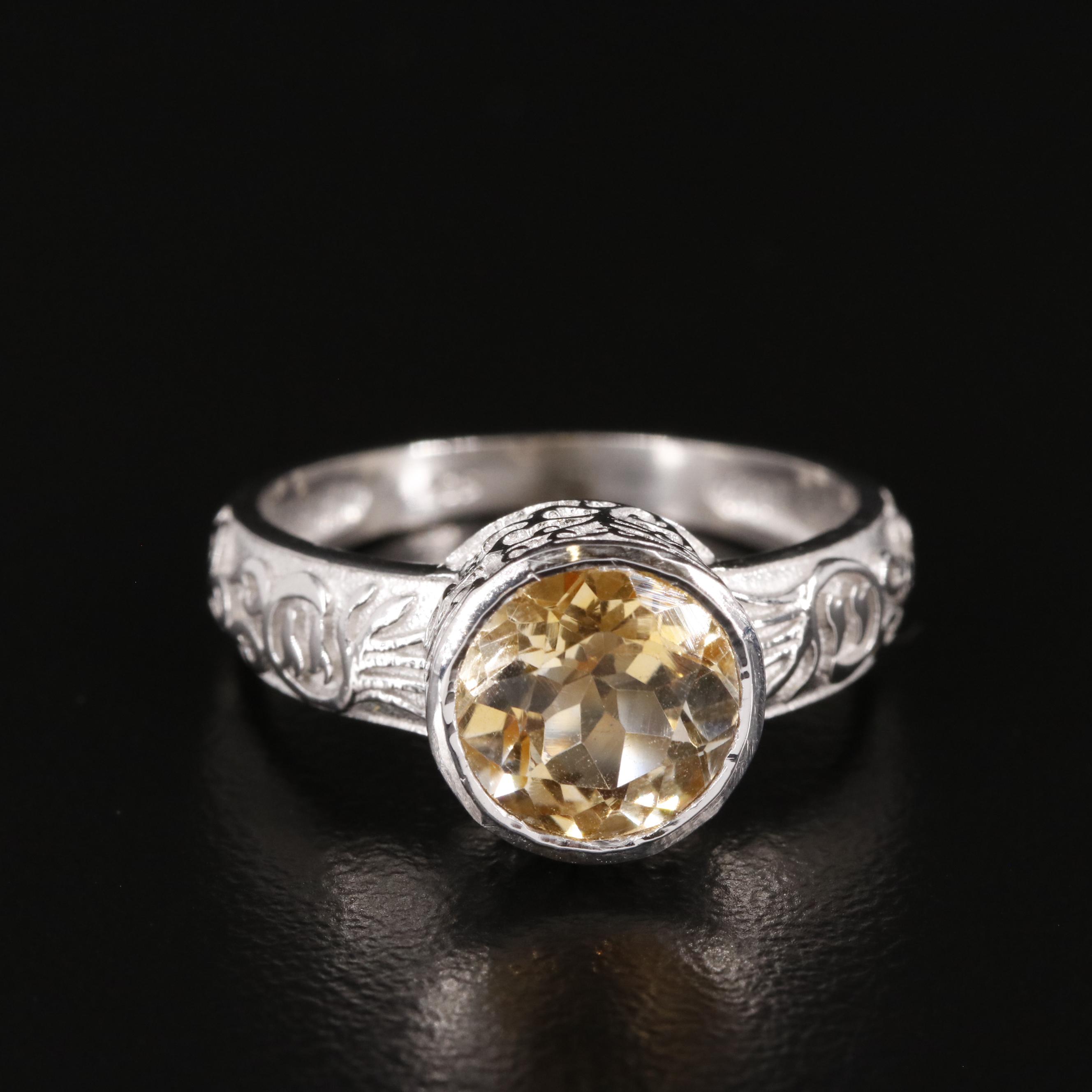 Sterling Citrine Ring