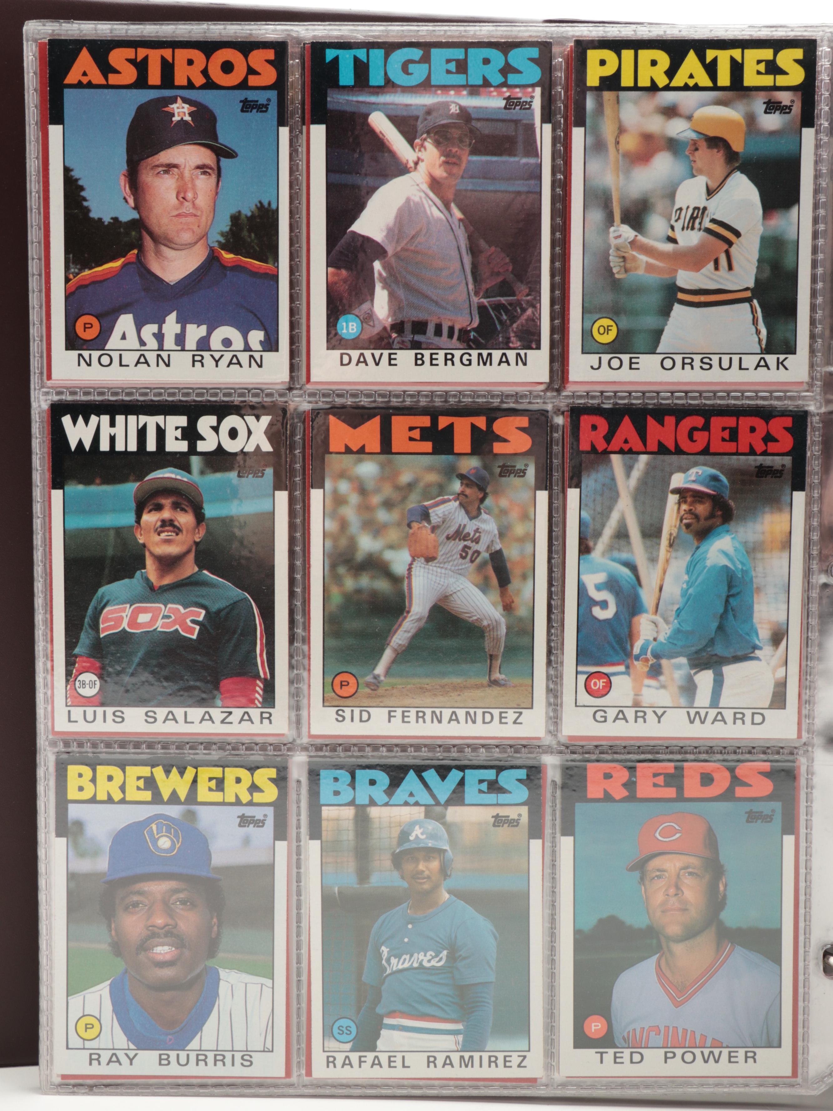 1984, 1986 and 1987 Topps, Topps Traded Baseball Cards with Rose, Jackson, More