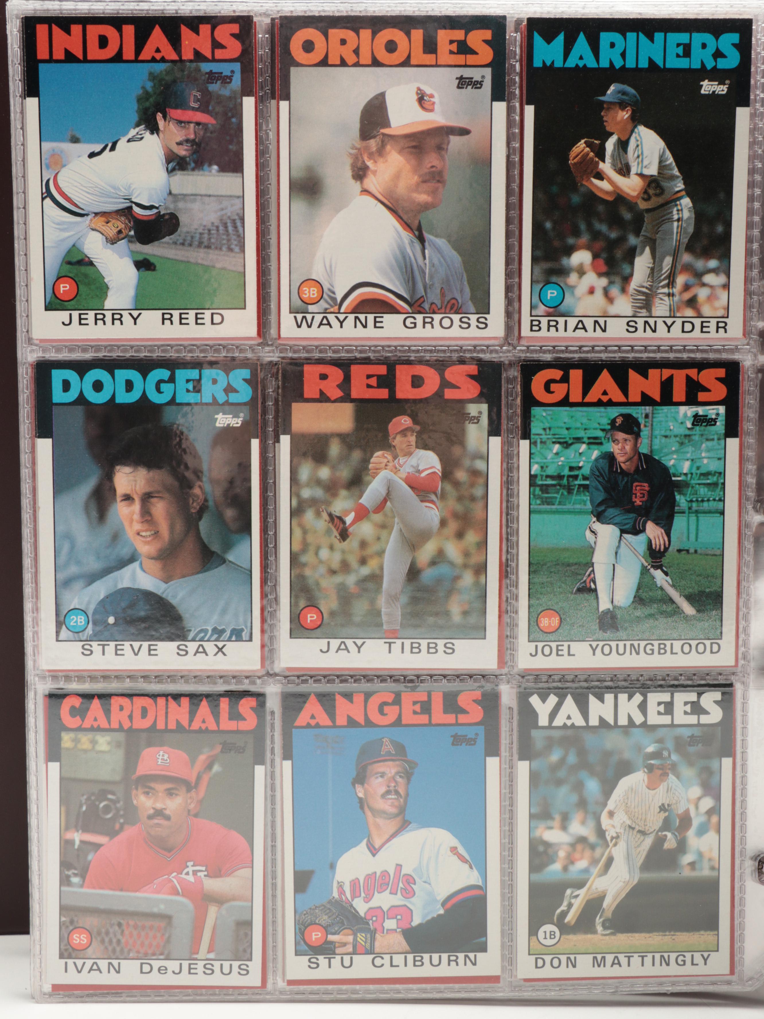 1984, 1986 and 1987 Topps, Topps Traded Baseball Cards with Rose, Jackson, More
