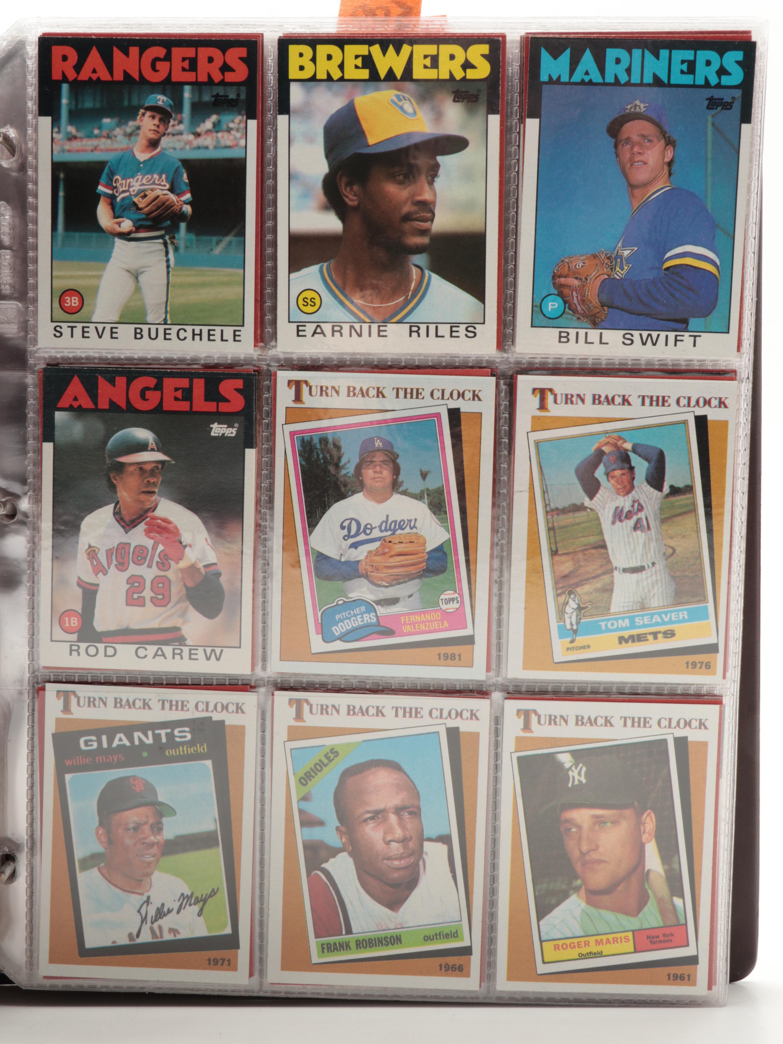 1984, 1986 and 1987 Topps, Topps Traded Baseball Cards with Rose, Jackson, More