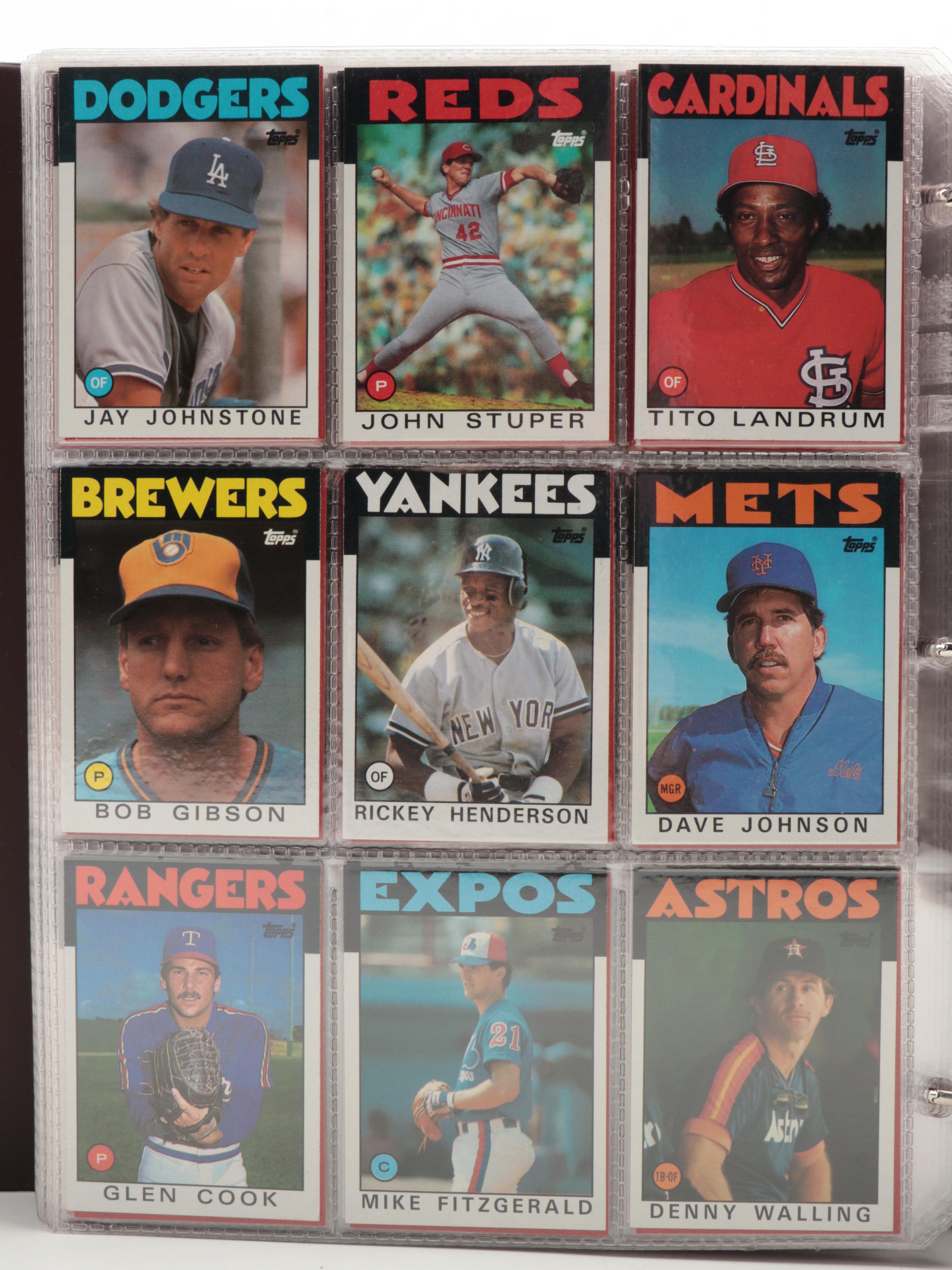 1984, 1986 and 1987 Topps, Topps Traded Baseball Cards with Rose, Jackson, More