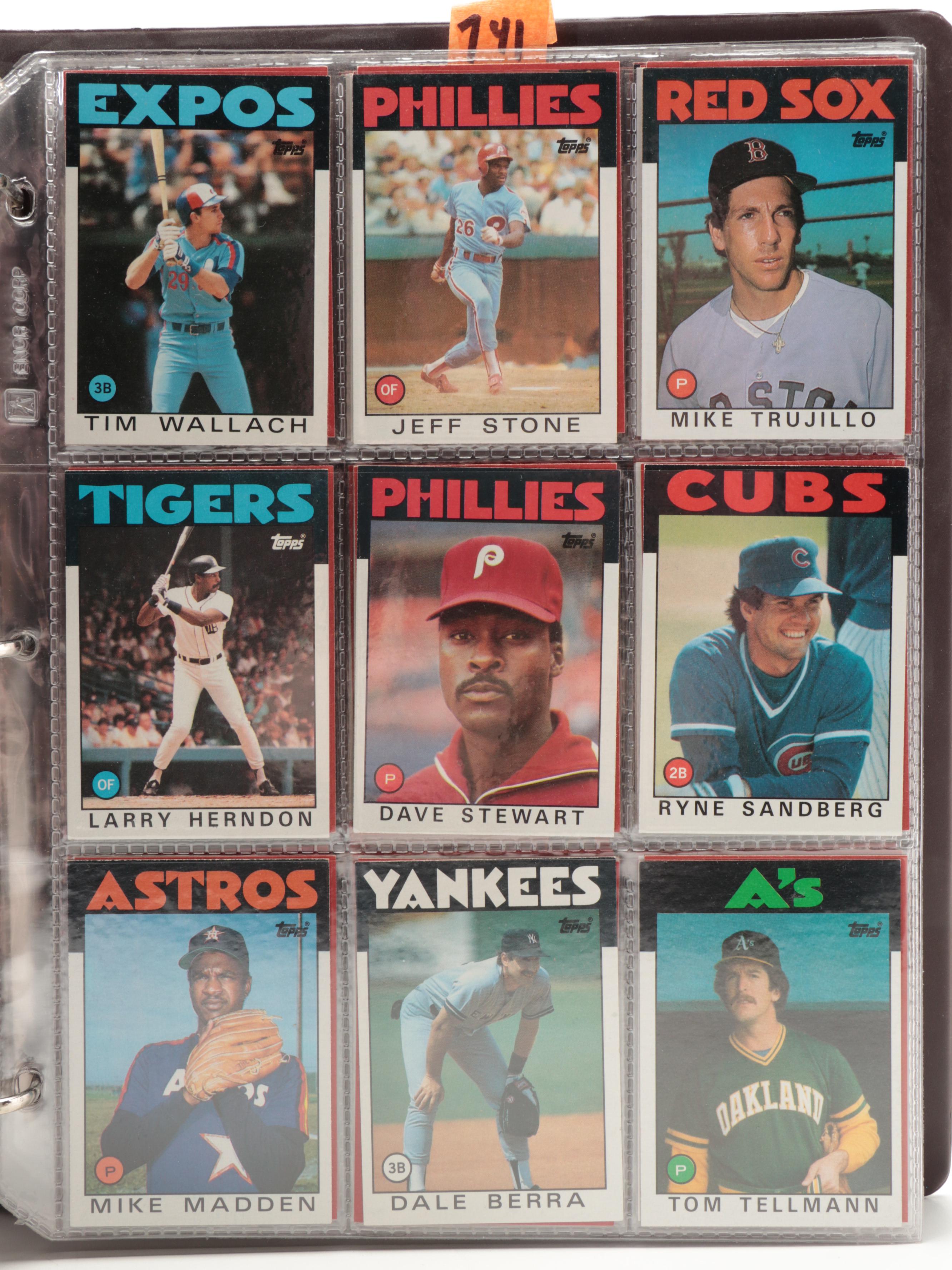 1984, 1986 and 1987 Topps, Topps Traded Baseball Cards with Rose, Jackson, More