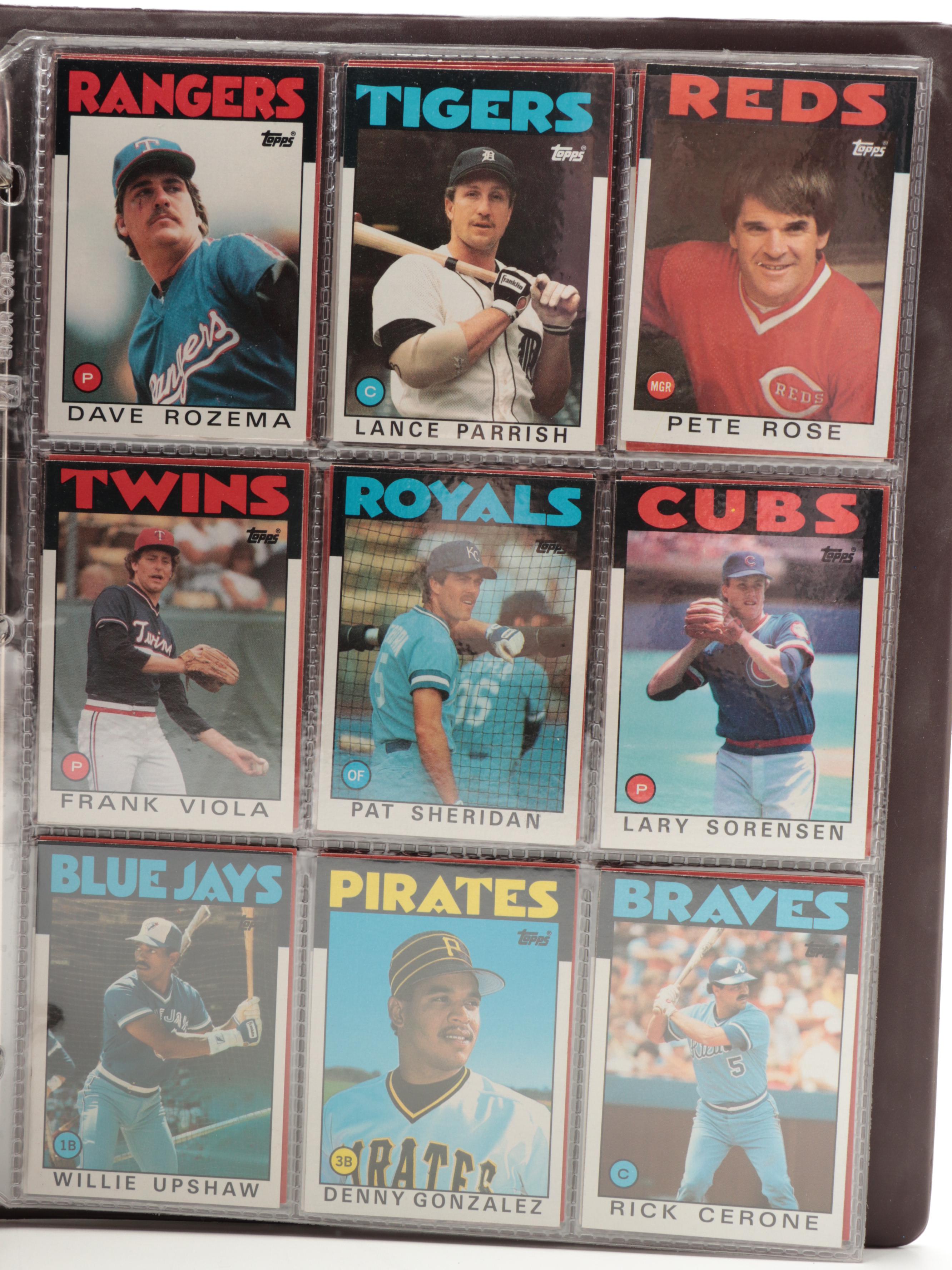 1984, 1986 and 1987 Topps, Topps Traded Baseball Cards with Rose, Jackson, More