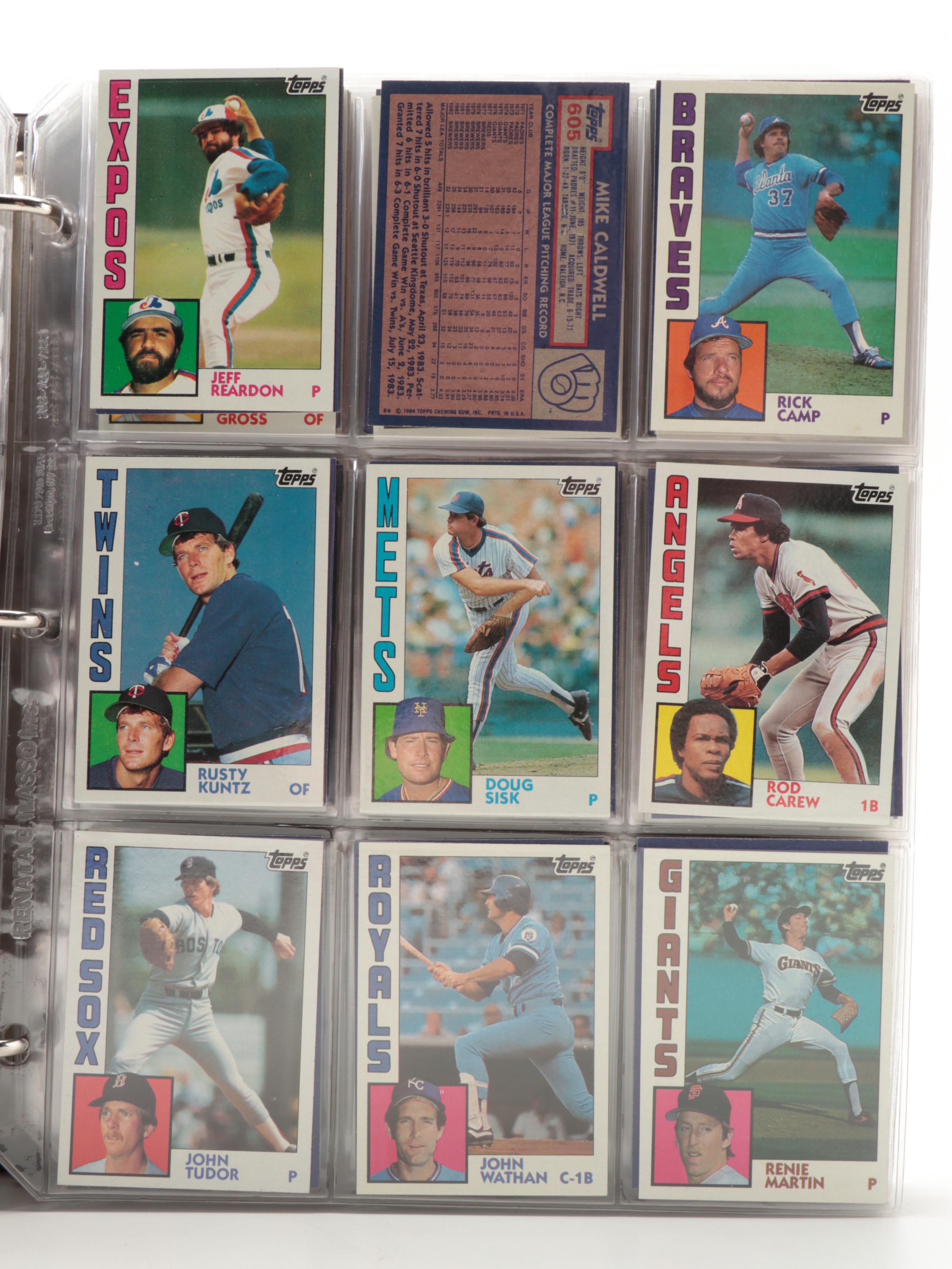 1984, 1986 and 1987 Topps, Topps Traded Baseball Cards with Rose, Jackson, More