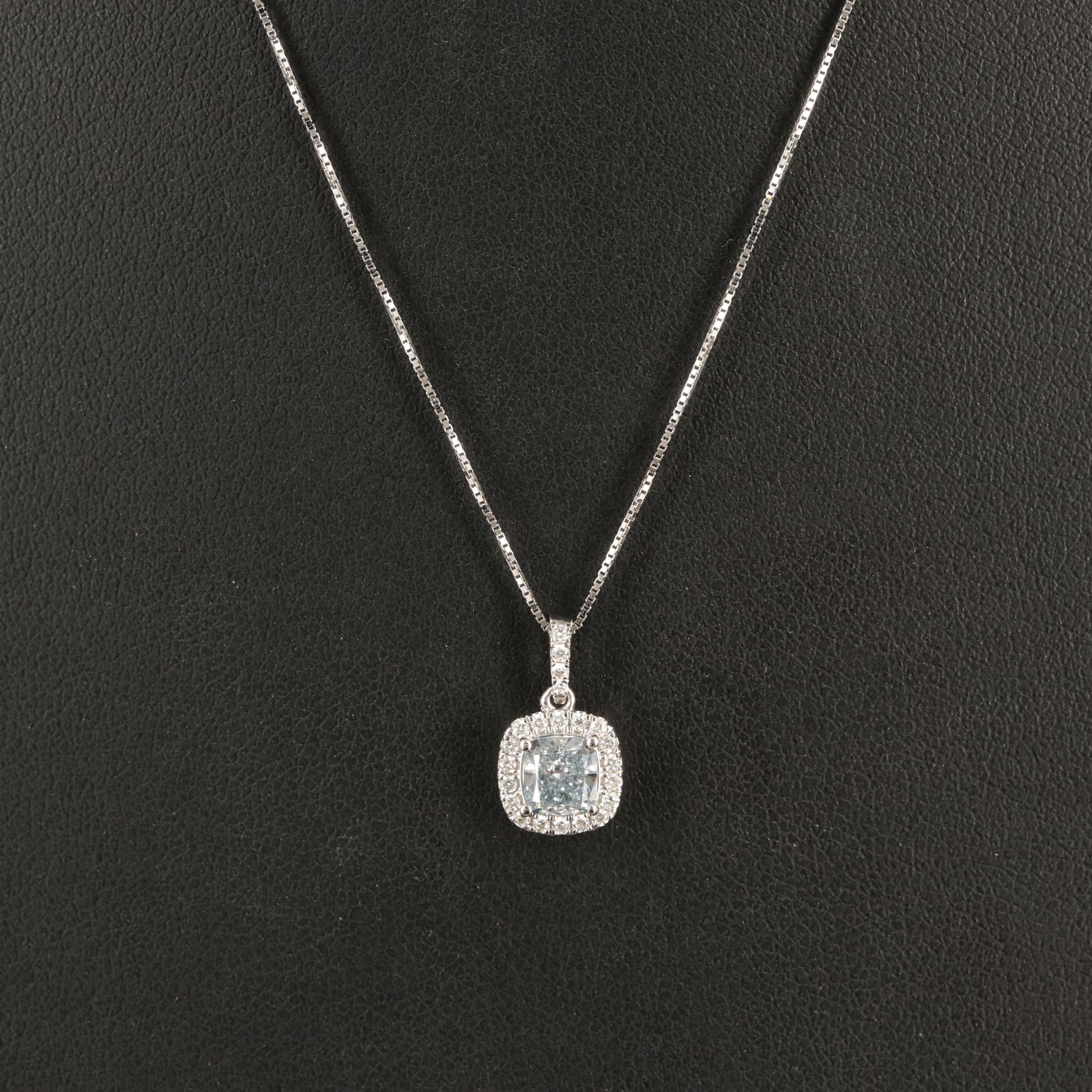 14K 0. 75 CTW Lab Grown Diamond Halo Pendant Necklace