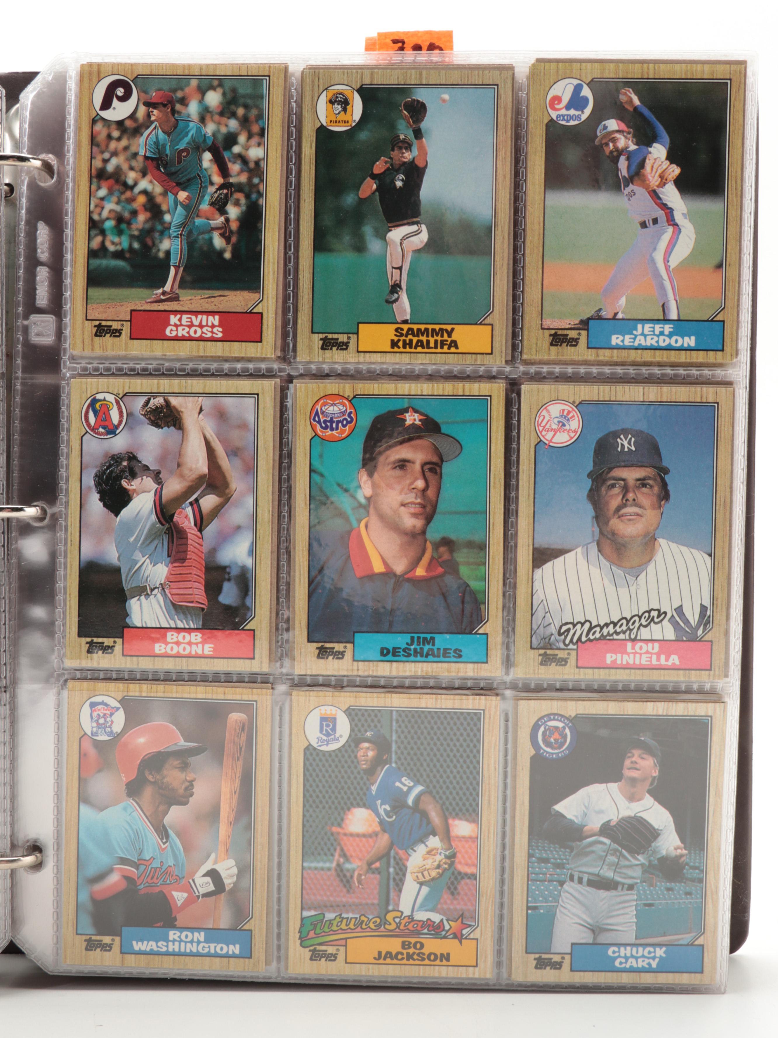 1984, 1986 and 1987 Topps, Topps Traded Baseball Cards with Rose, Jackson, More