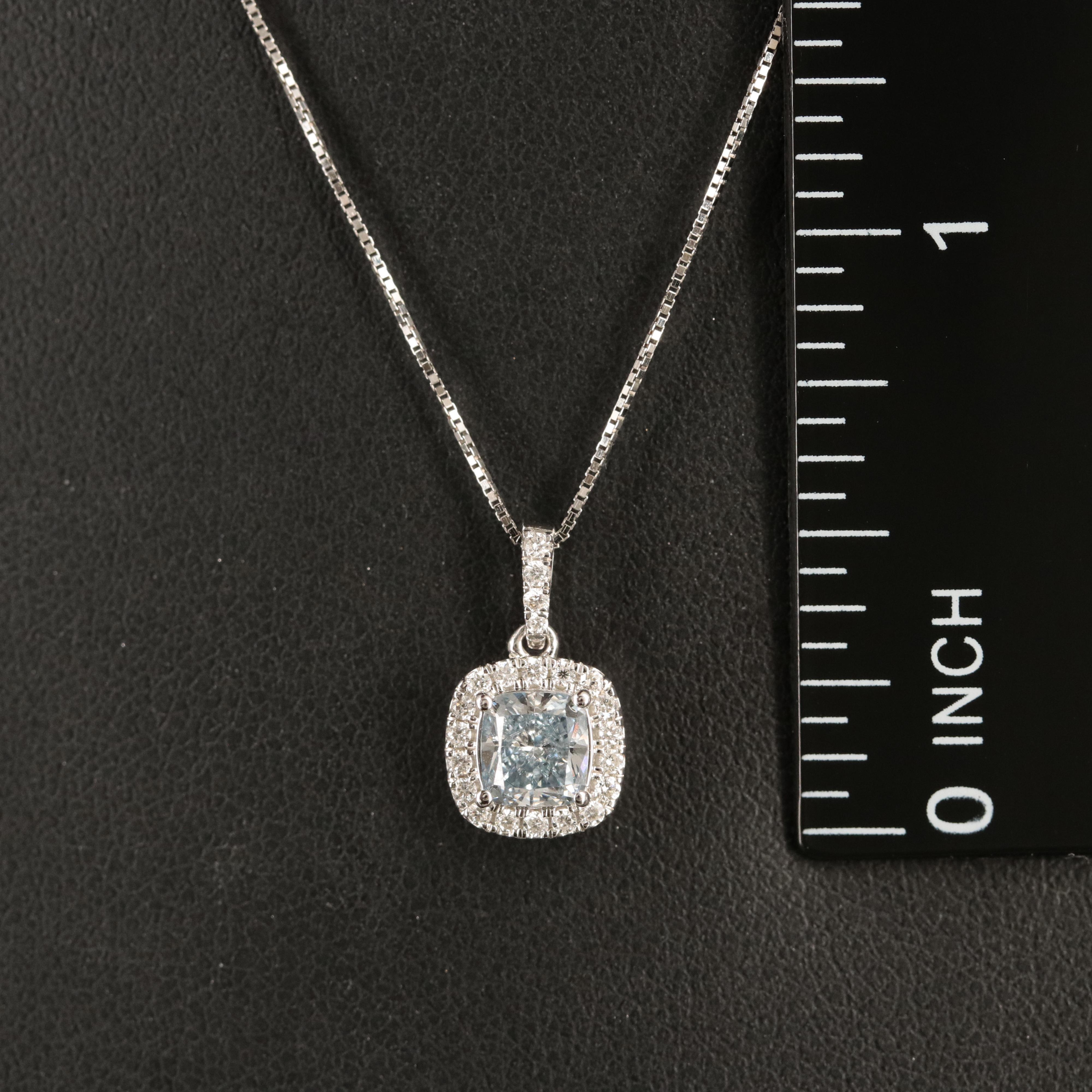 14K 0. 75 CTW Lab Grown Diamond Halo Pendant Necklace