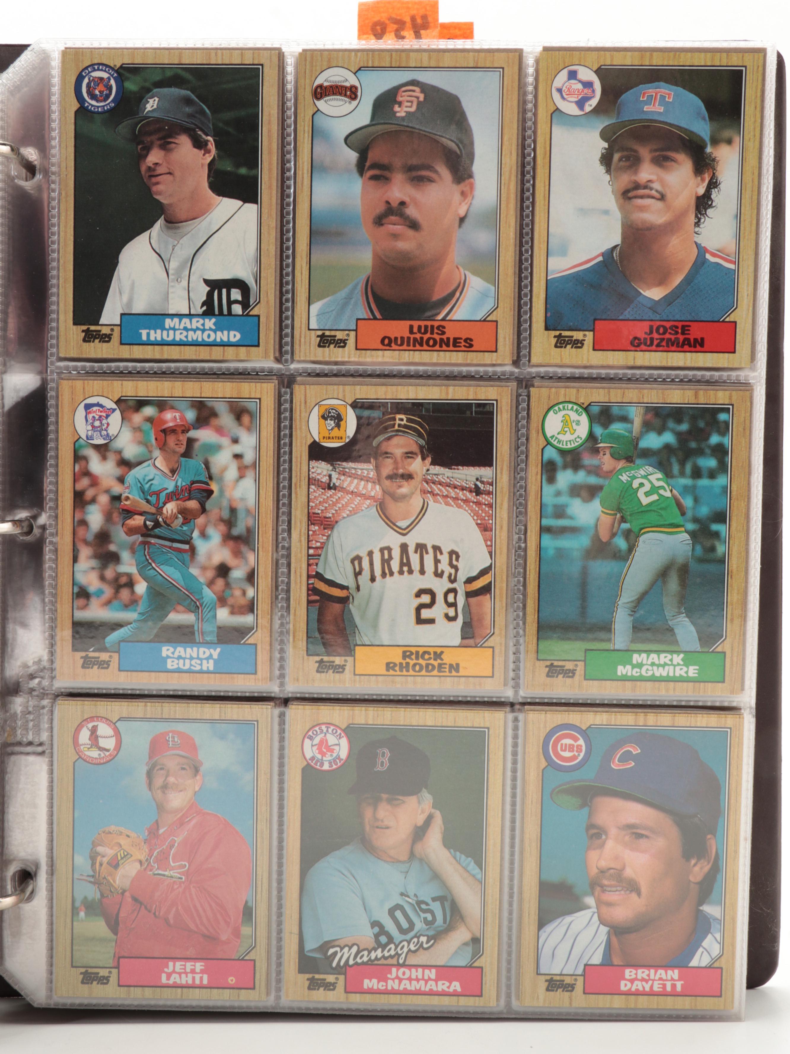 1984, 1986 and 1987 Topps, Topps Traded Baseball Cards with Rose, Jackson, More