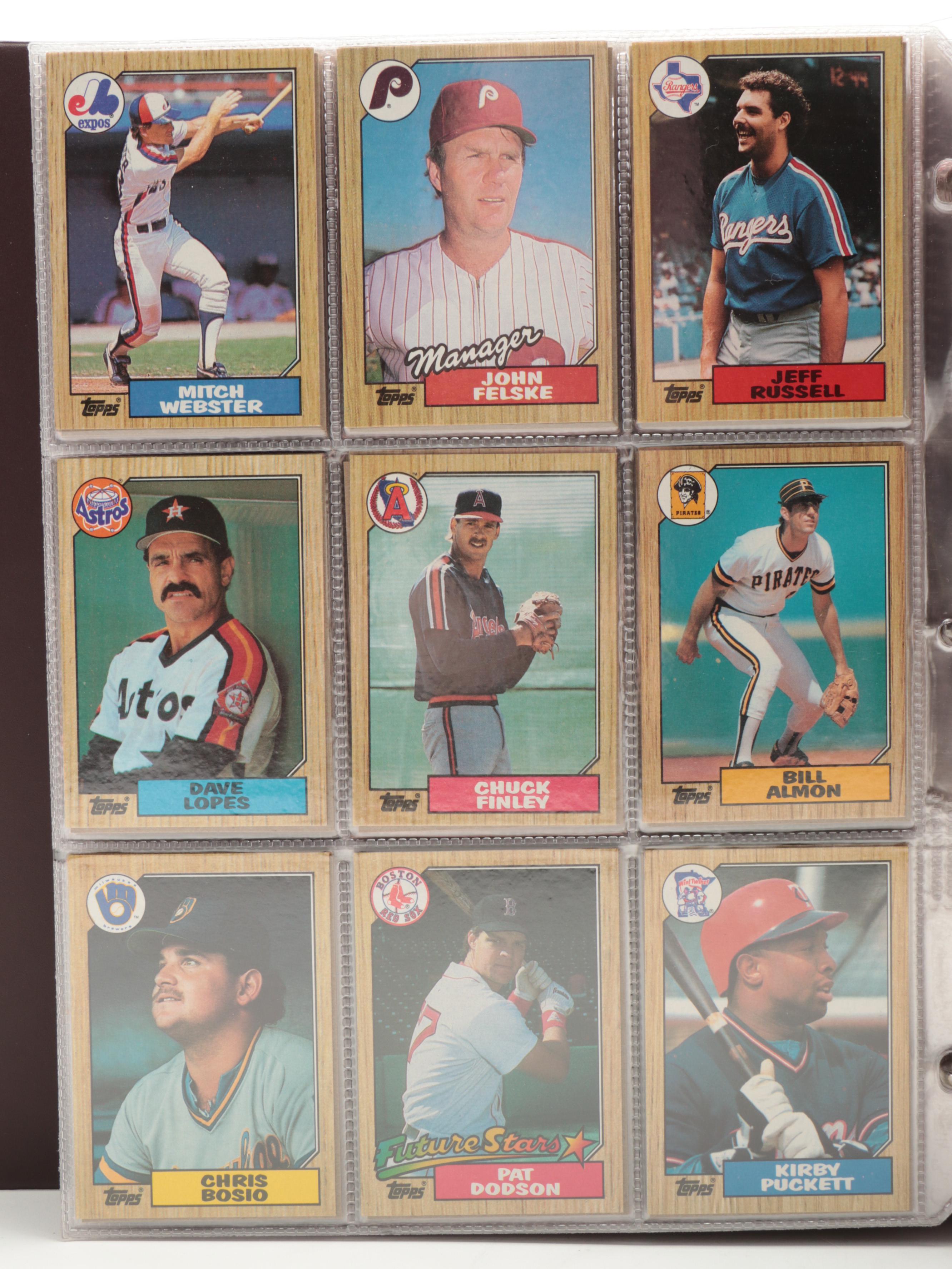 1984, 1986 and 1987 Topps, Topps Traded Baseball Cards with Rose, Jackson, More