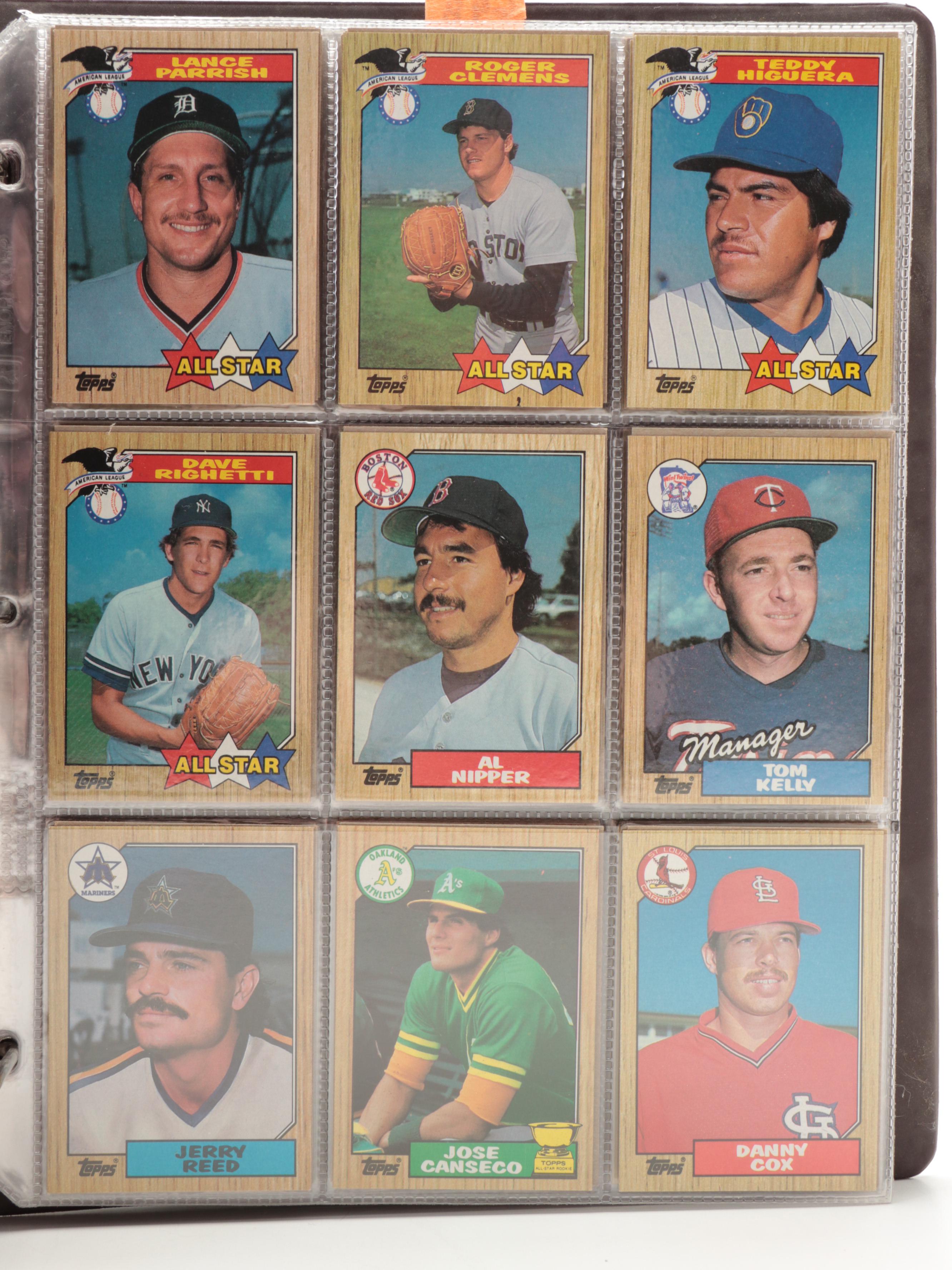1984, 1986 and 1987 Topps, Topps Traded Baseball Cards with Rose, Jackson, More